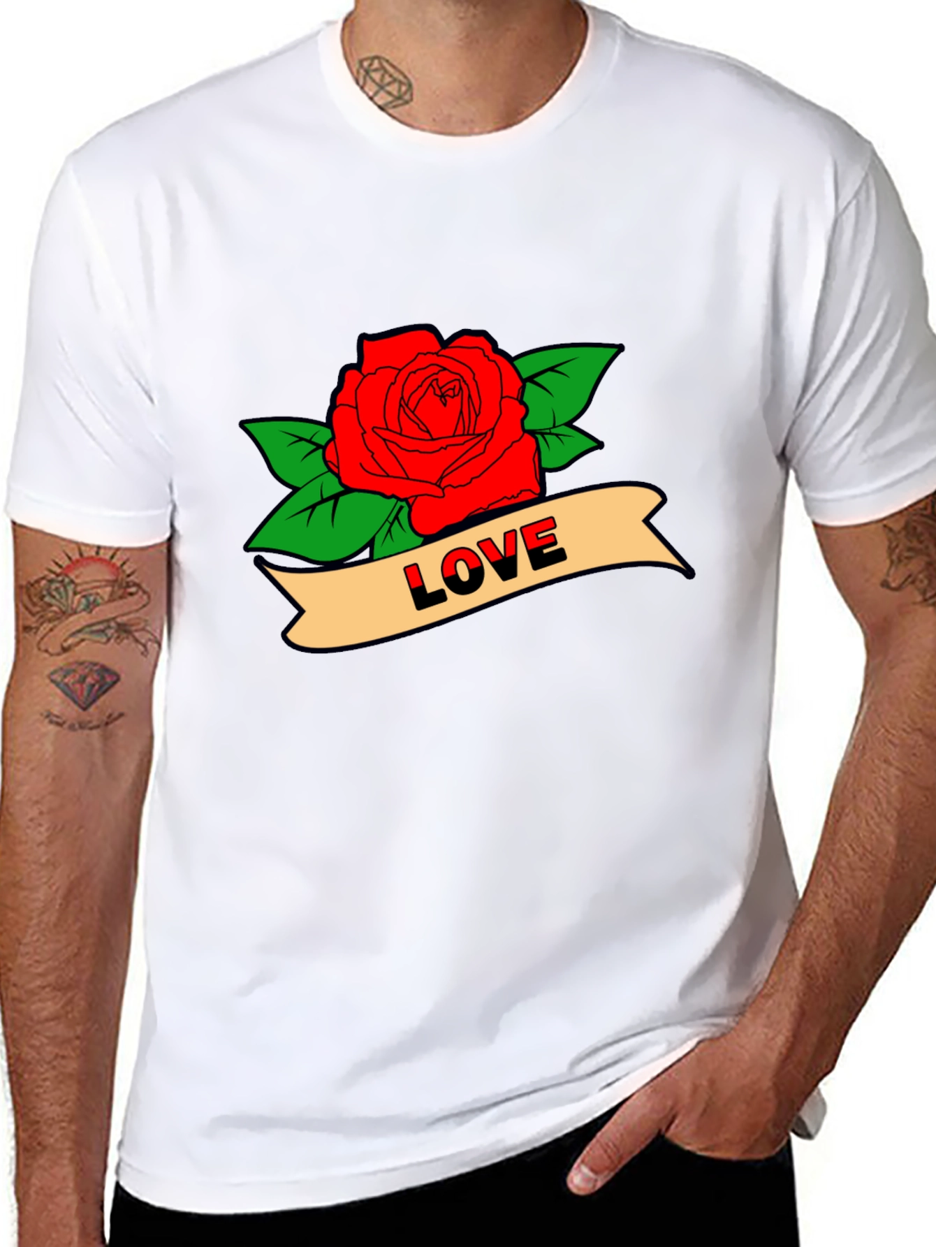 Love Rose Graphic T-Shirt - Black