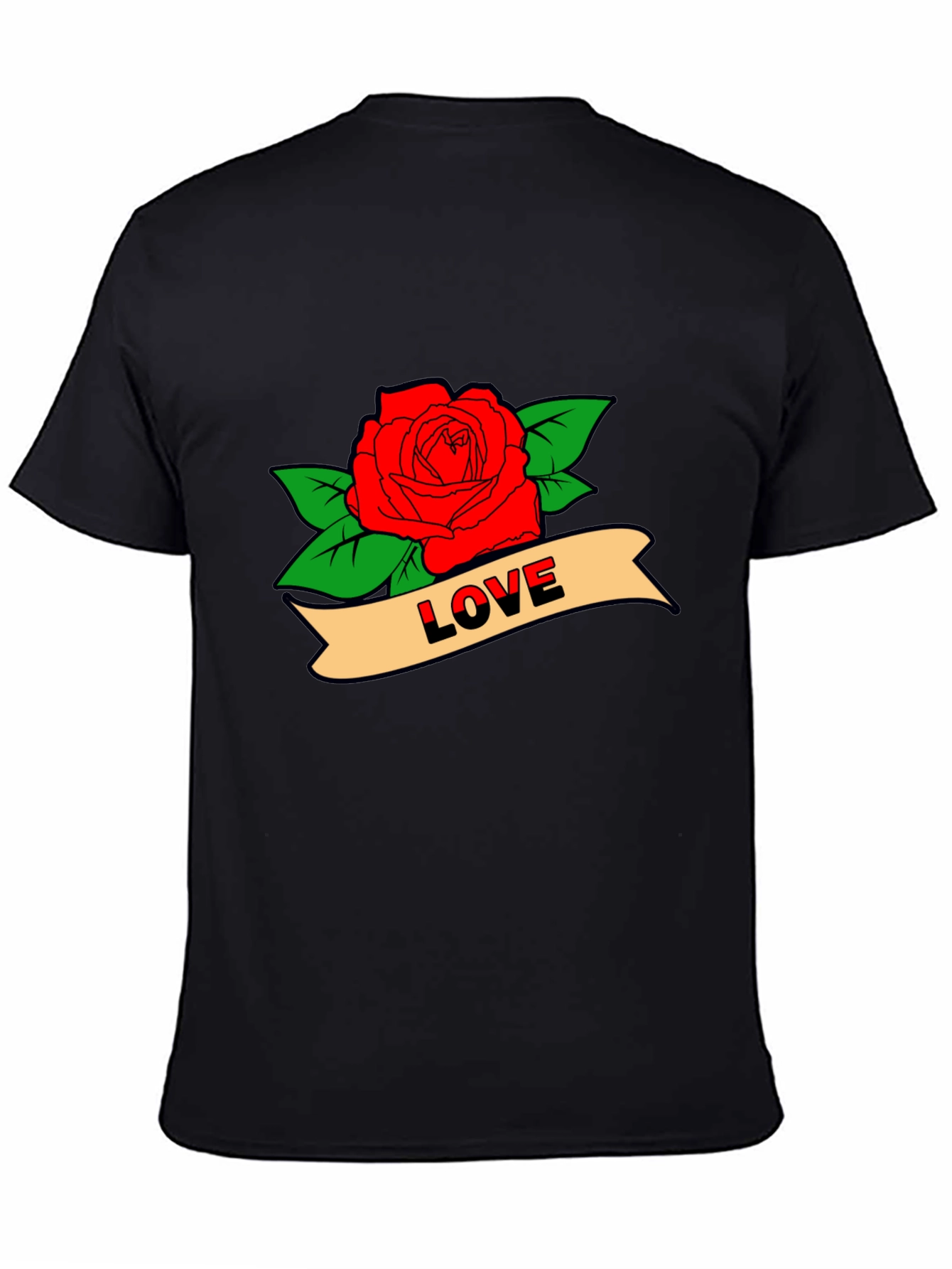 Love Rose Graphic T-Shirt - Black