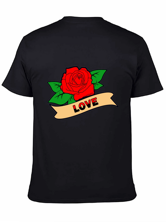 Love Rose Graphic T-Shirt - Black