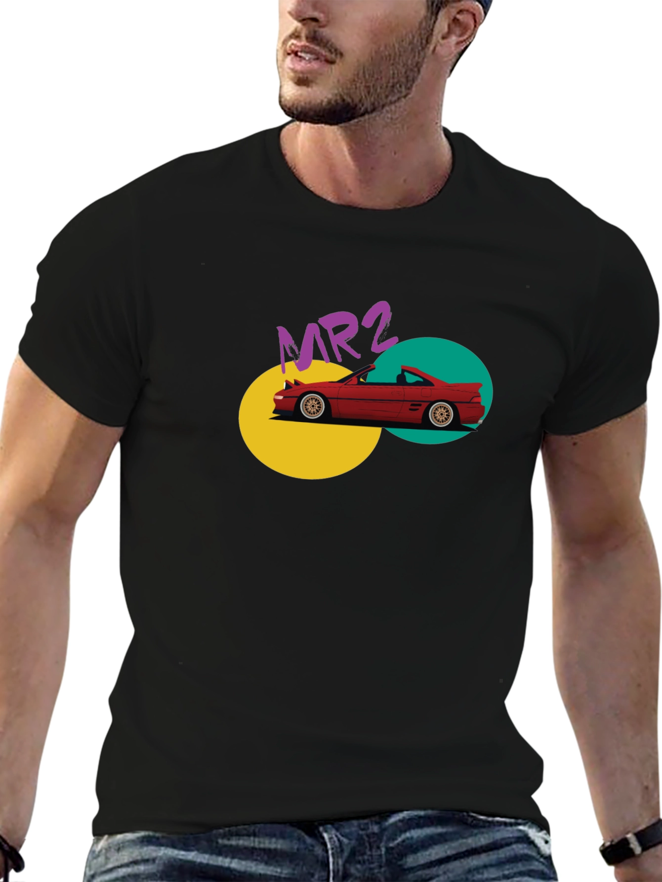 MR2 Car Graphic Tee - Retro Style Black T-Shirt