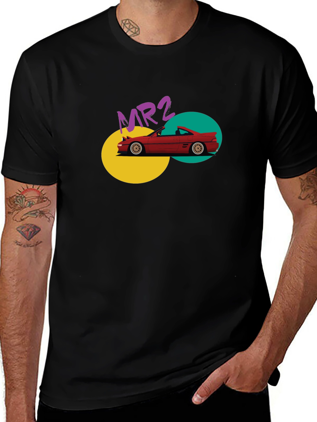 MR2 Car Graphic Tee - Retro Style Black T-Shirt