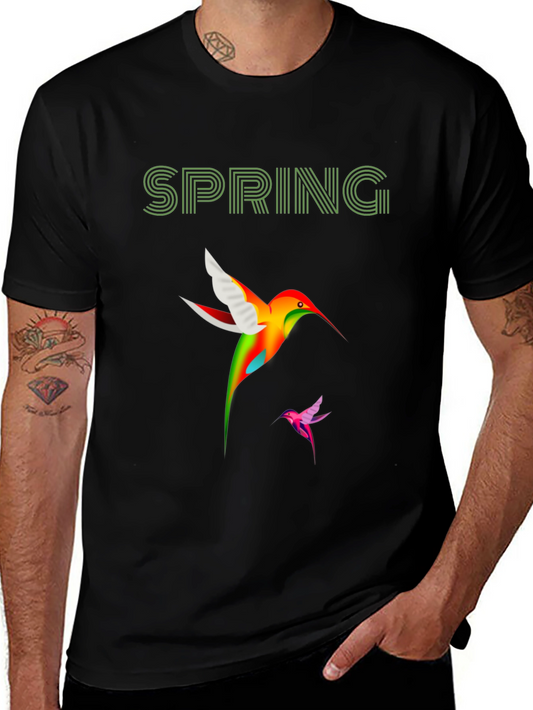 Spring Hummingbird Graphic T-Shirt
