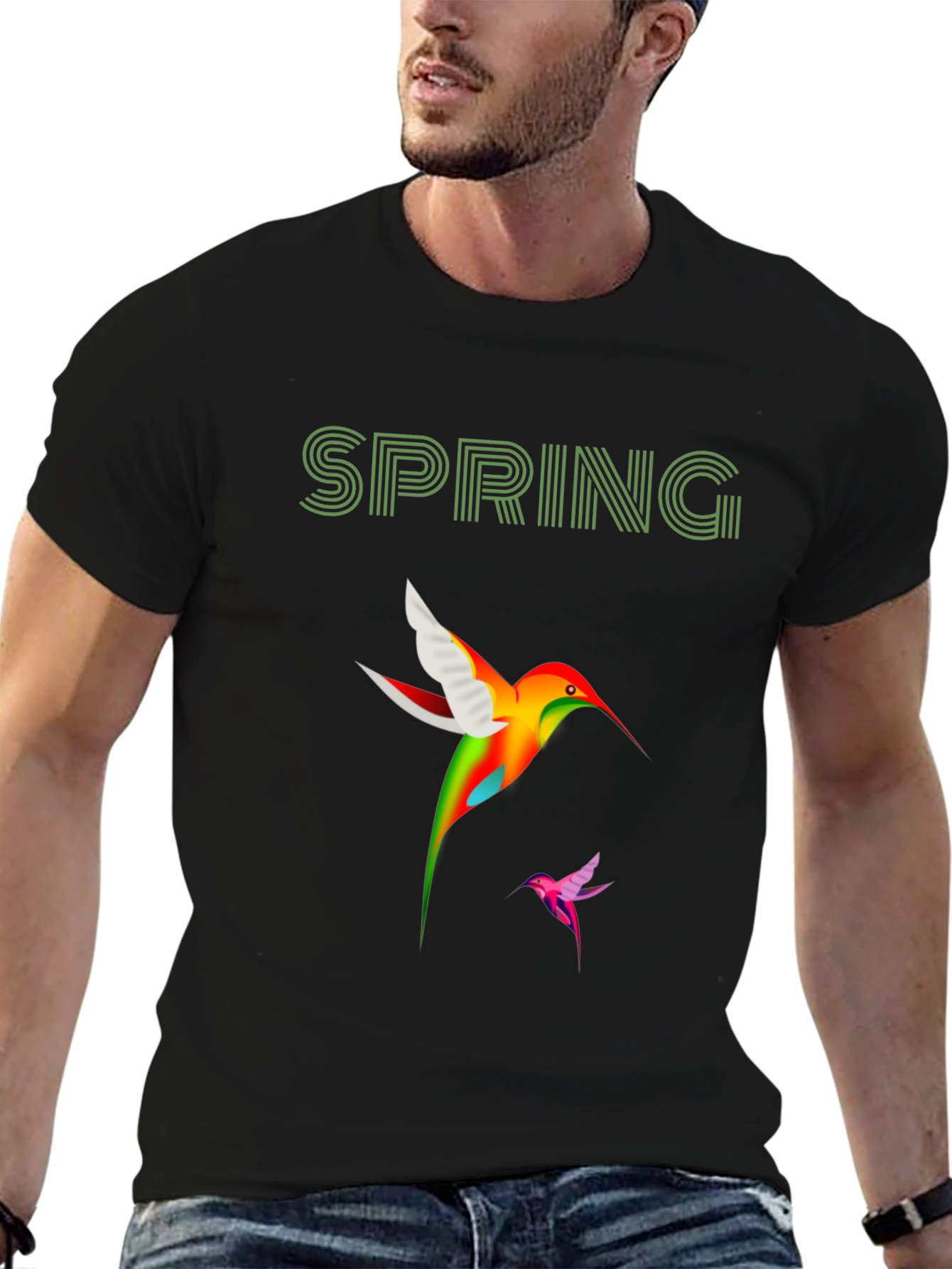 Spring Hummingbird Graphic T-Shirt
