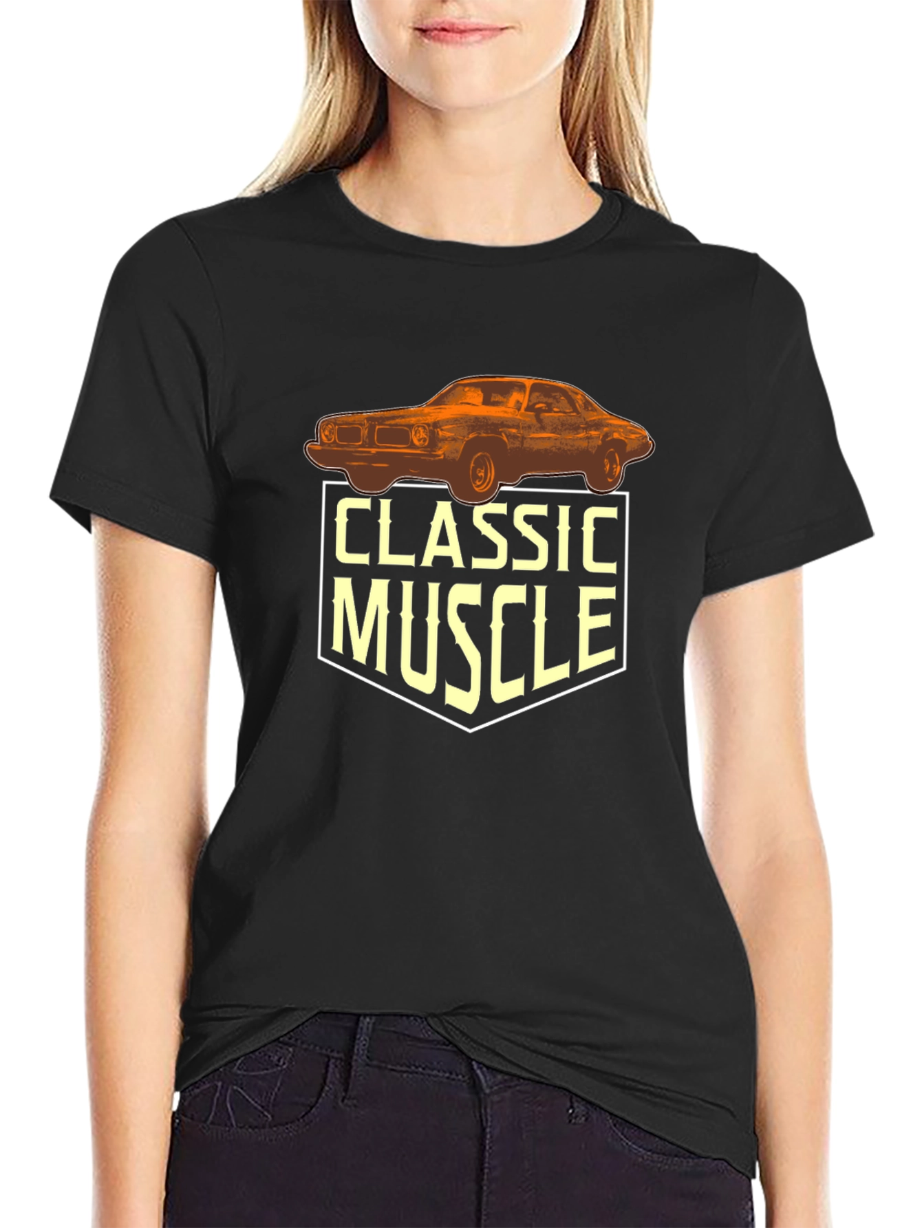 Classic Muscle Car Graphic T-Shirt - Black
