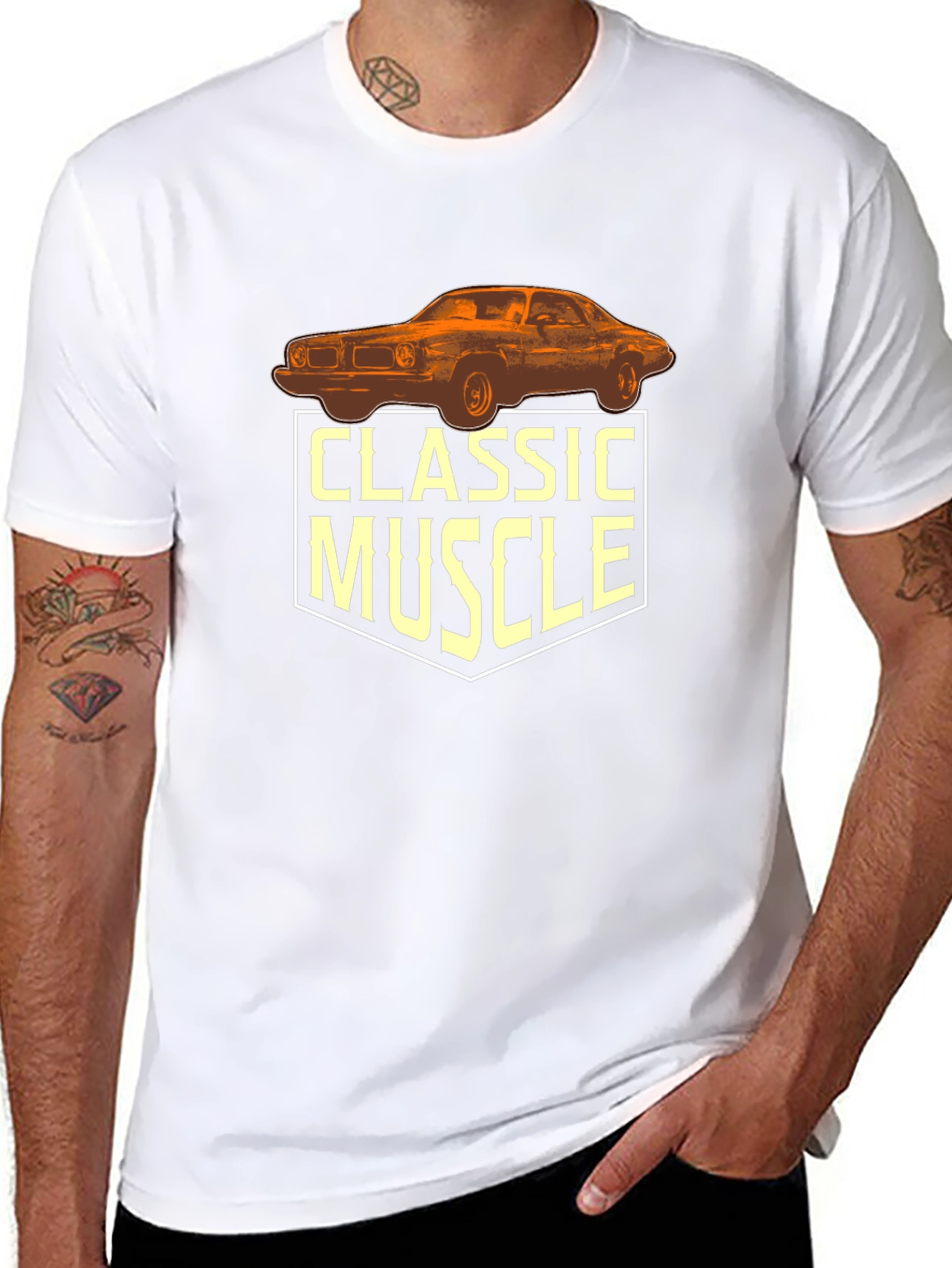 Classic Muscle Car Graphic T-Shirt - Black
