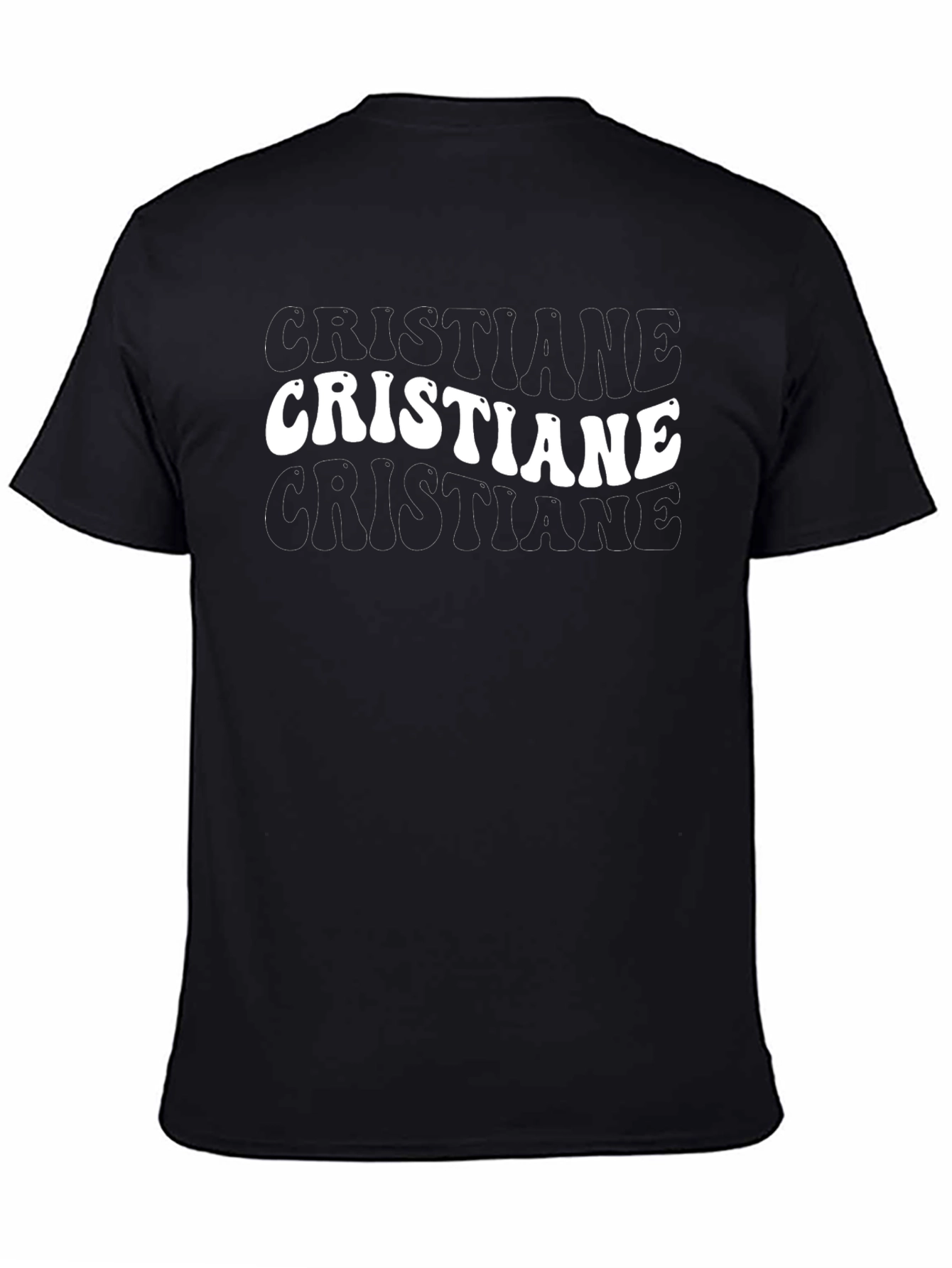 Cristiane Black Graphic Tee - Retro Style
