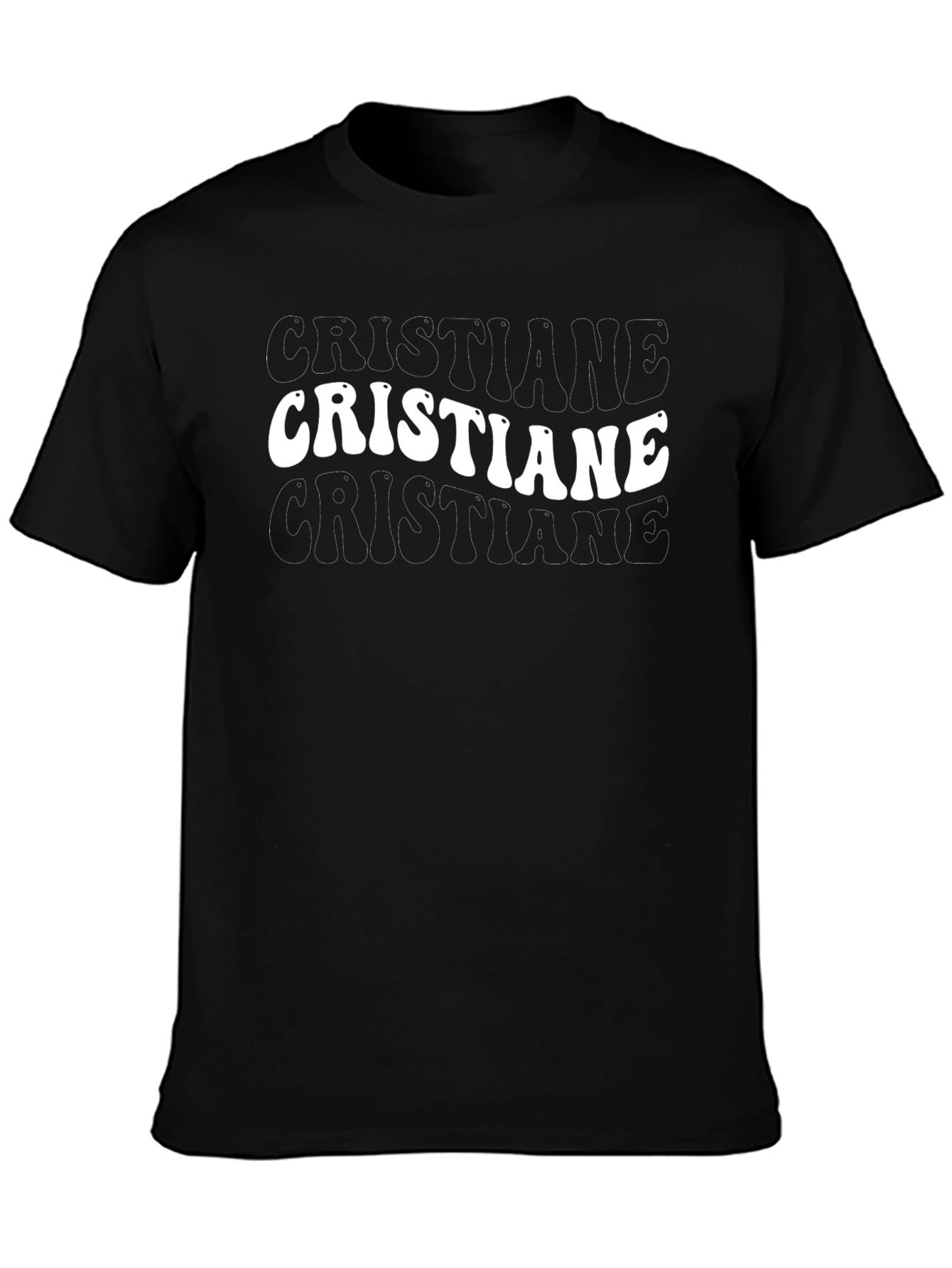 Cristiane Black Graphic Tee - Retro Style