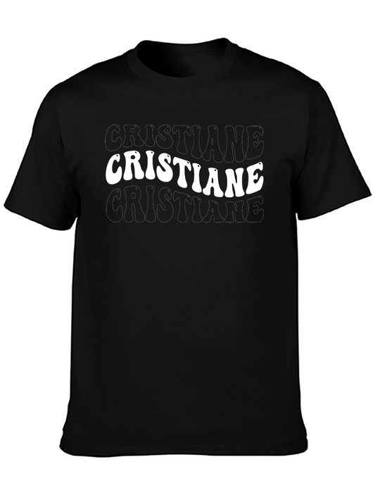 Cristiane Black Graphic Tee - Retro Style