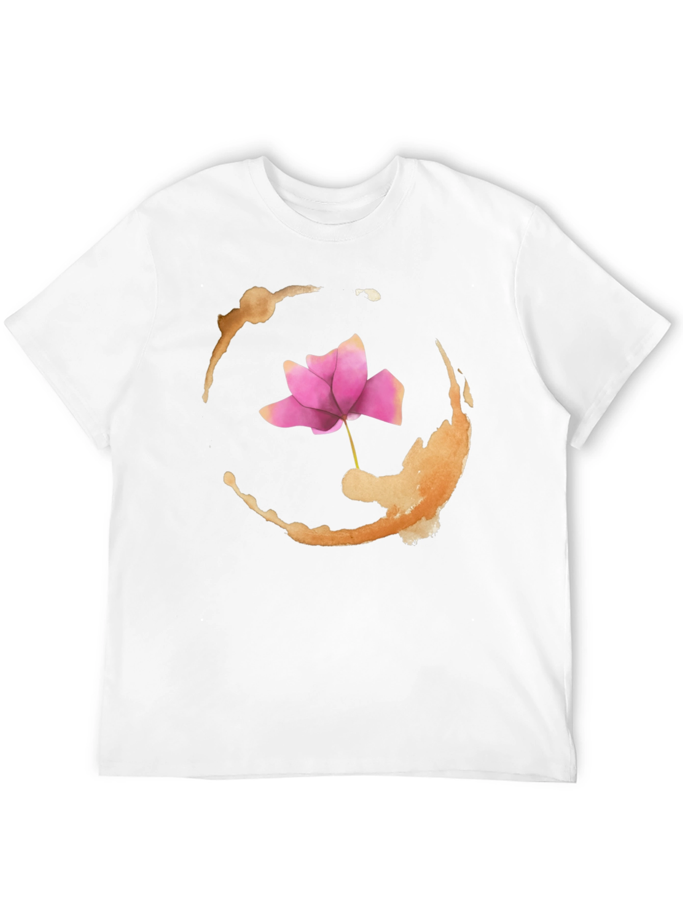 Lotus Flower Graphic Print Black T-Shirt