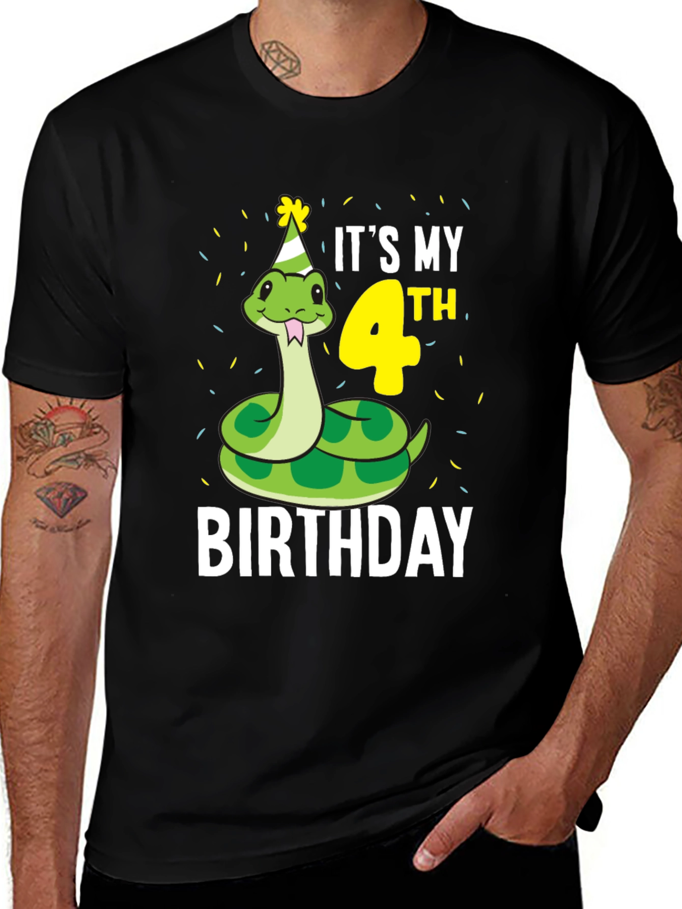Its My 4th Birthday Snake T-Shirt
