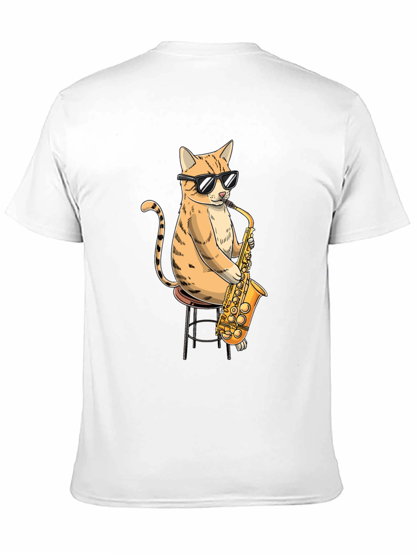 Cool Cat Saxophone Graphic T-Shirt