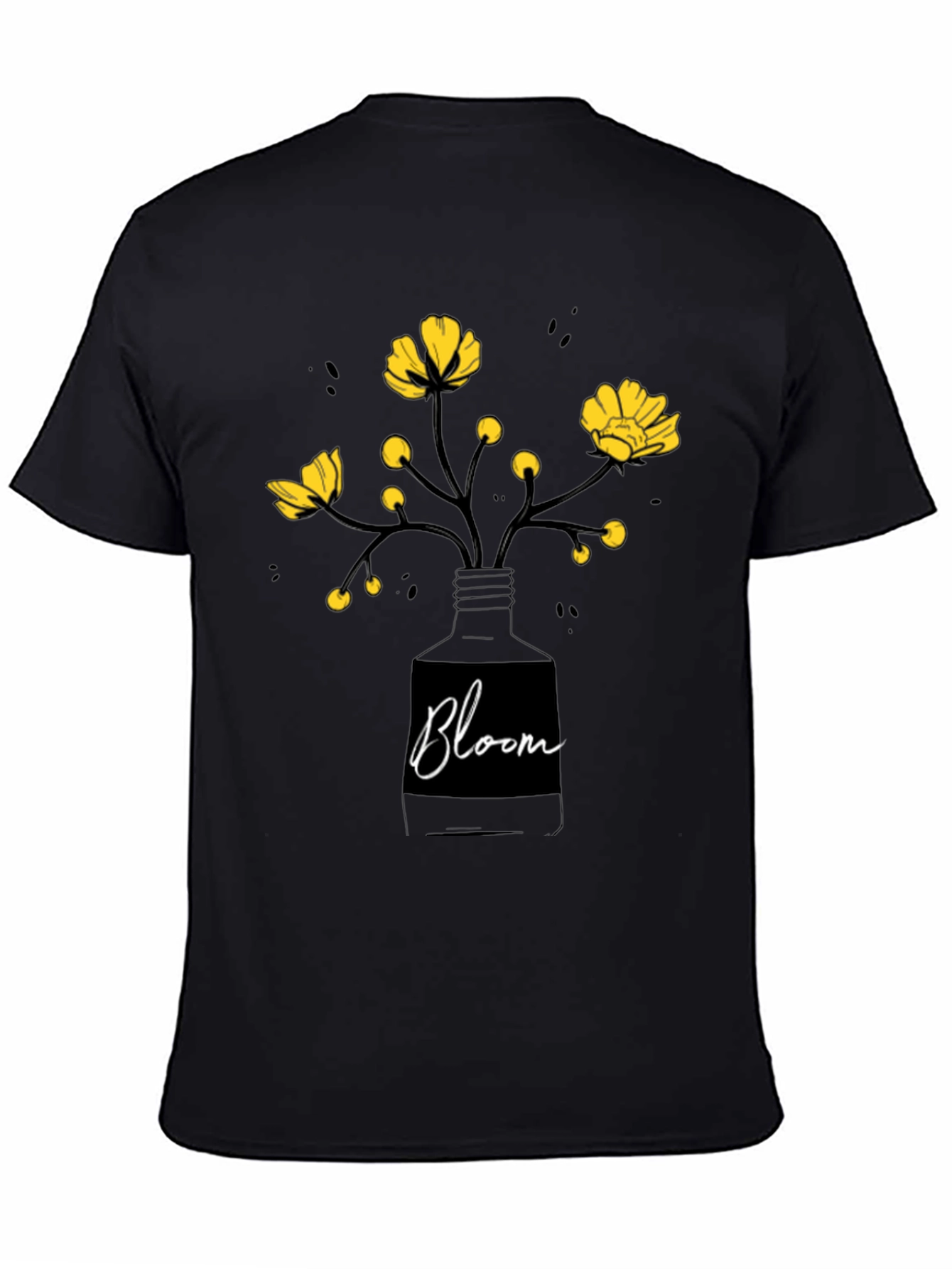Bloom Graphic Tee - Black Cotton T-Shirt