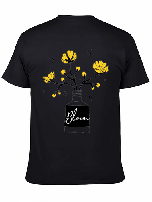 Bloom Graphic Tee - Black Cotton T-Shirt