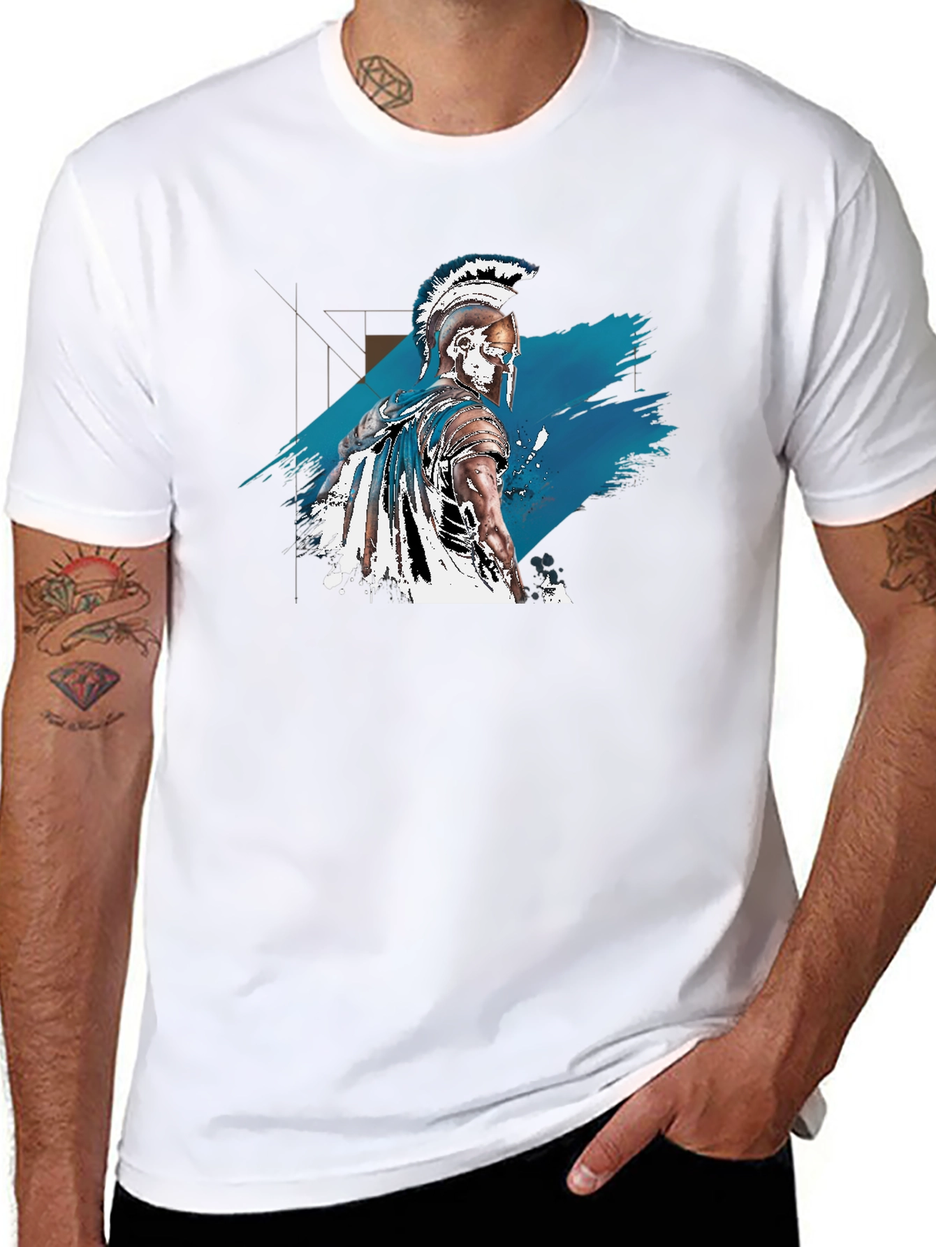 Spartan Warrior Graphic Tee - Black