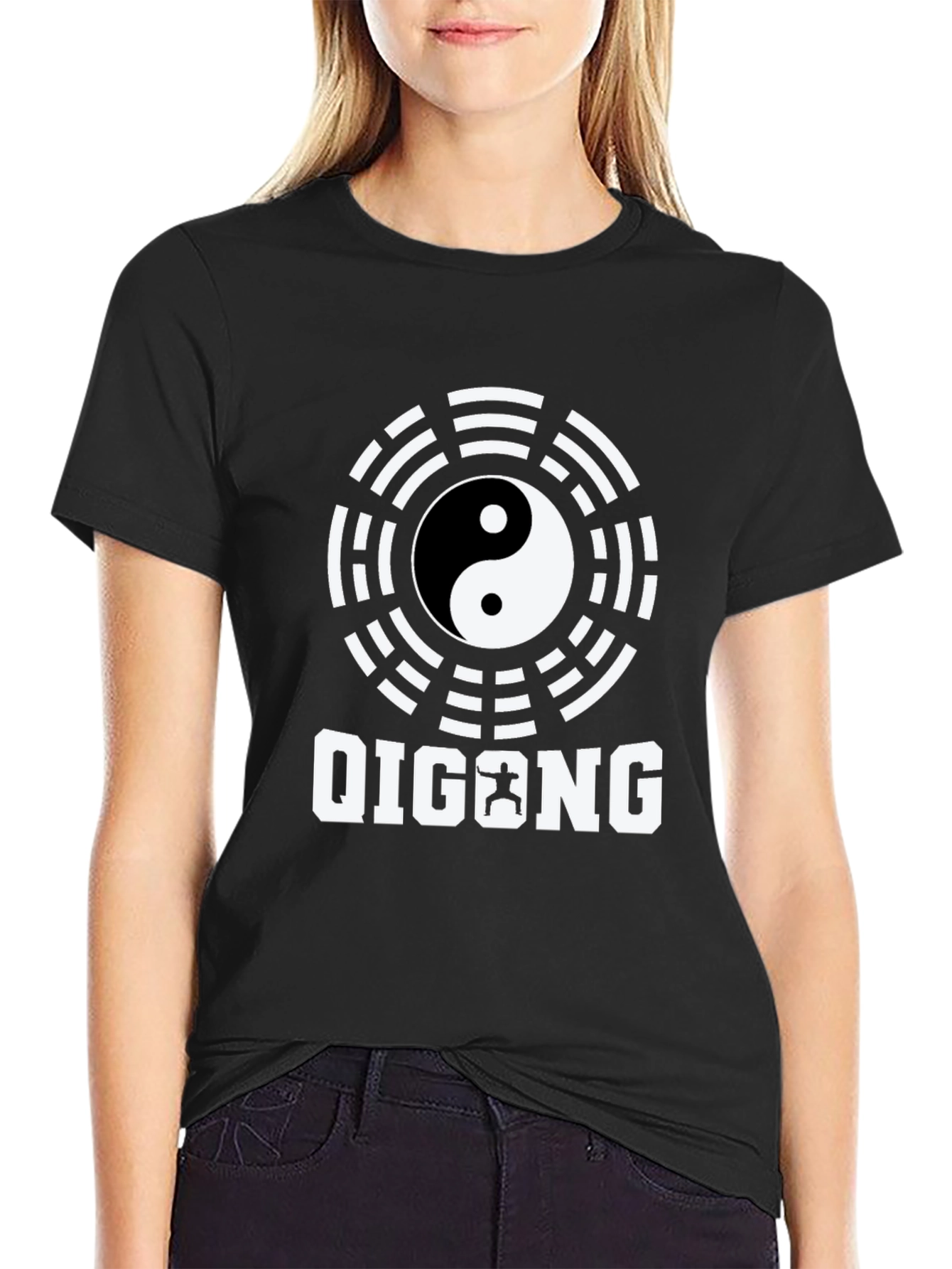 Qigong Yin Yang Graphic Black T-Shirt