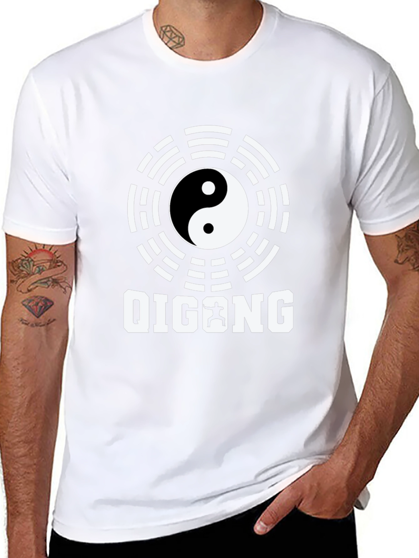 Qigong Yin Yang Graphic Black T-Shirt