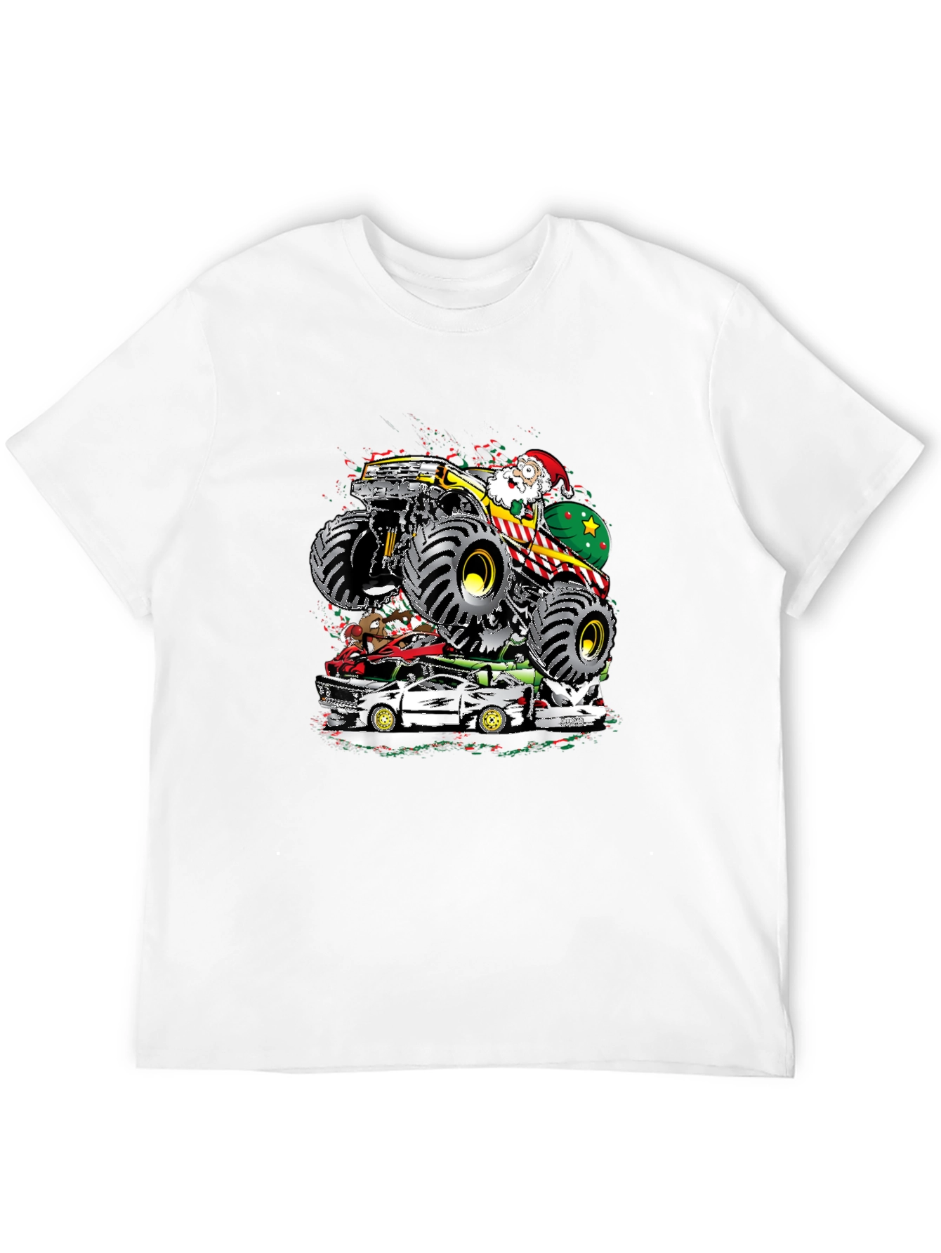 Monster Truck Santa T-Shirt - Holiday Gift