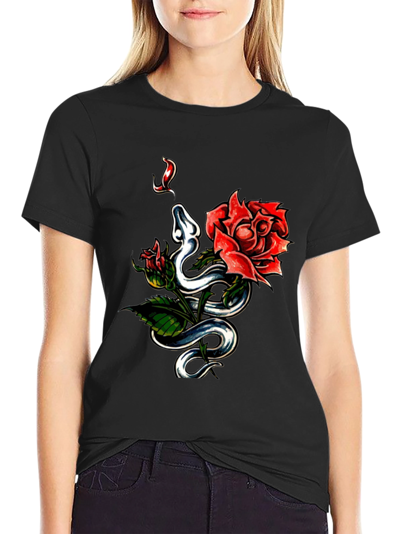 Snake & Rose Graphic Tee