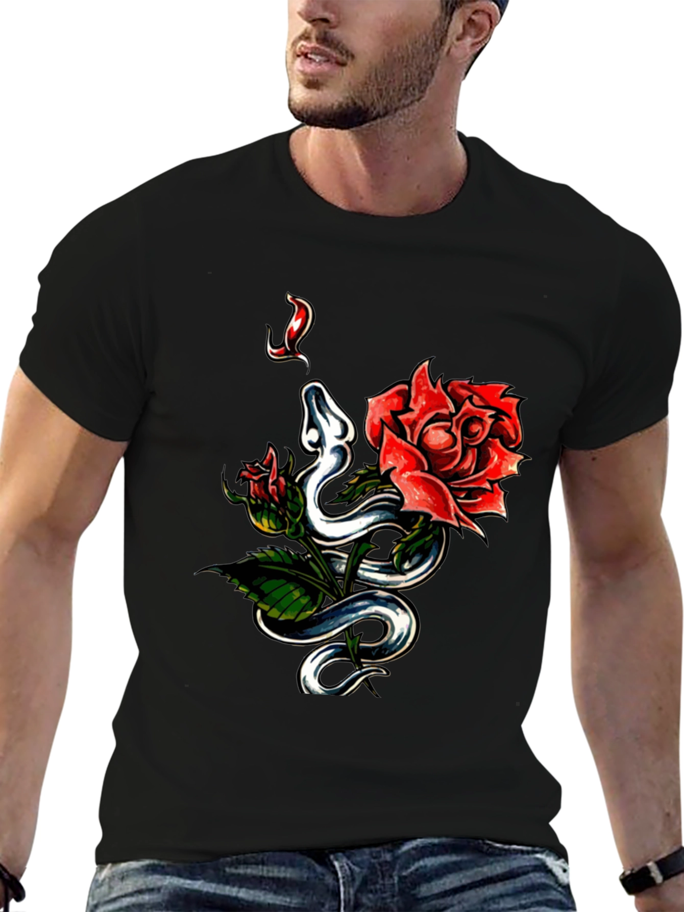 Snake & Rose Graphic Tee