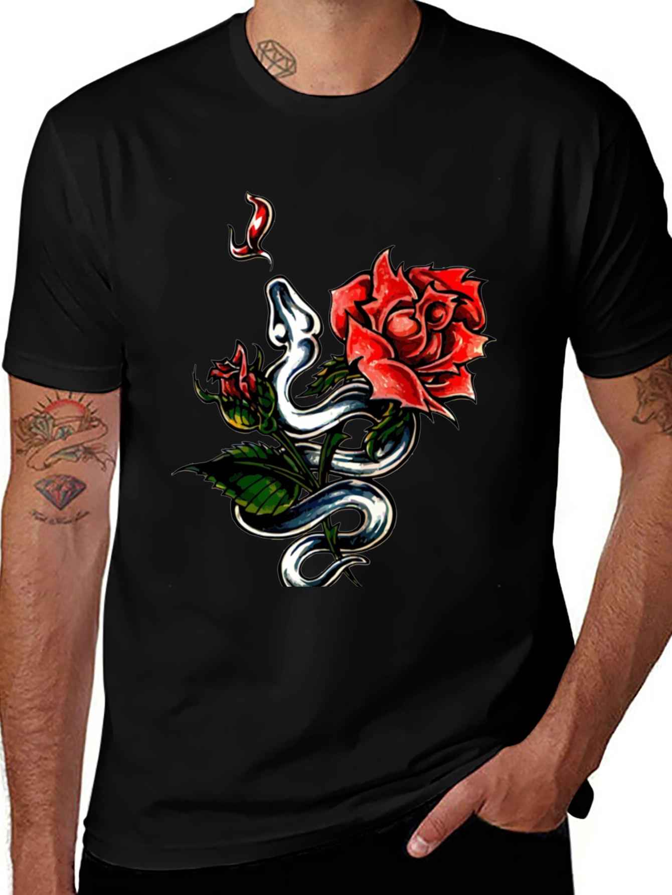 Snake & Rose Graphic Tee