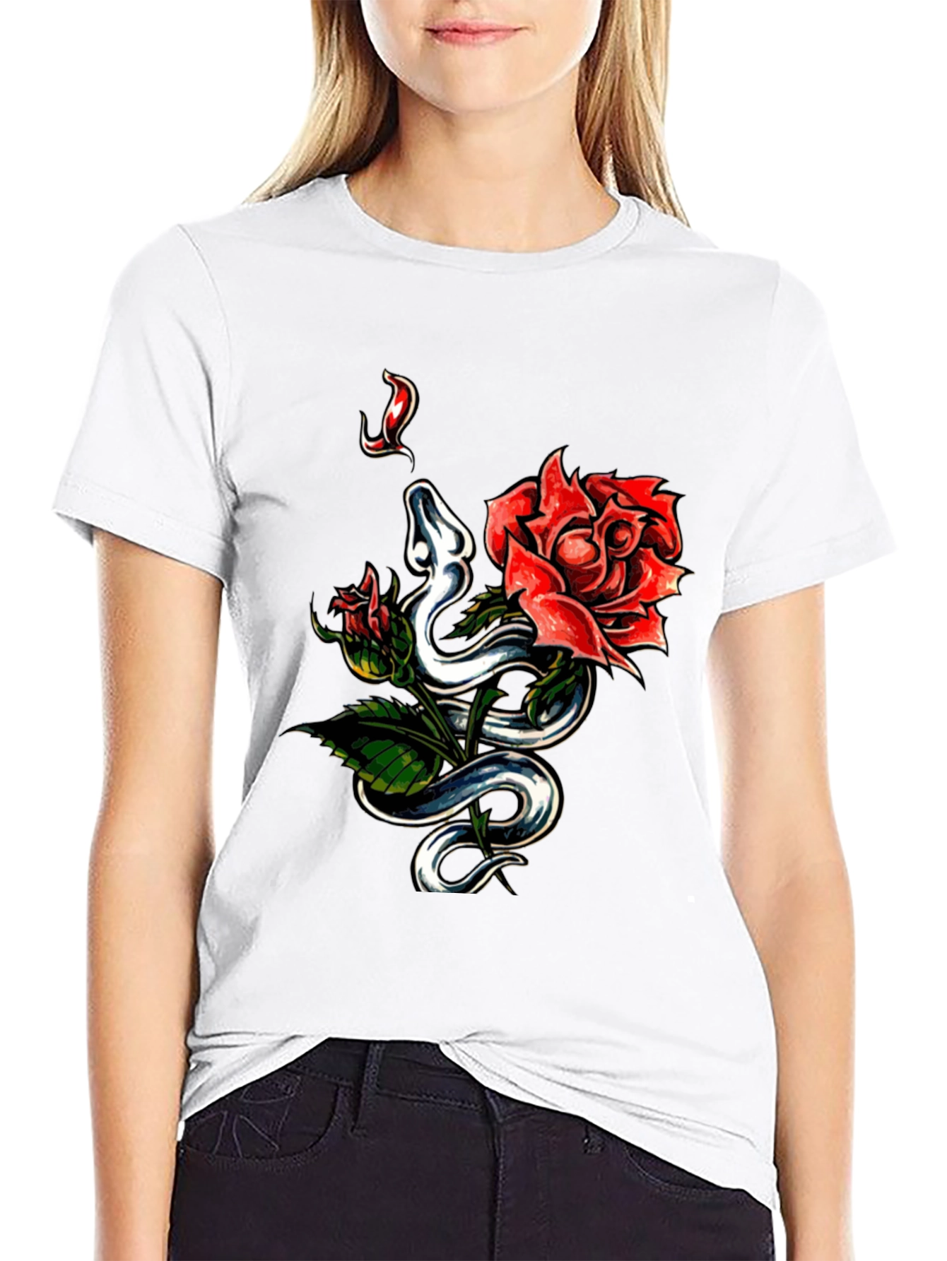 Snake & Rose Graphic Tee