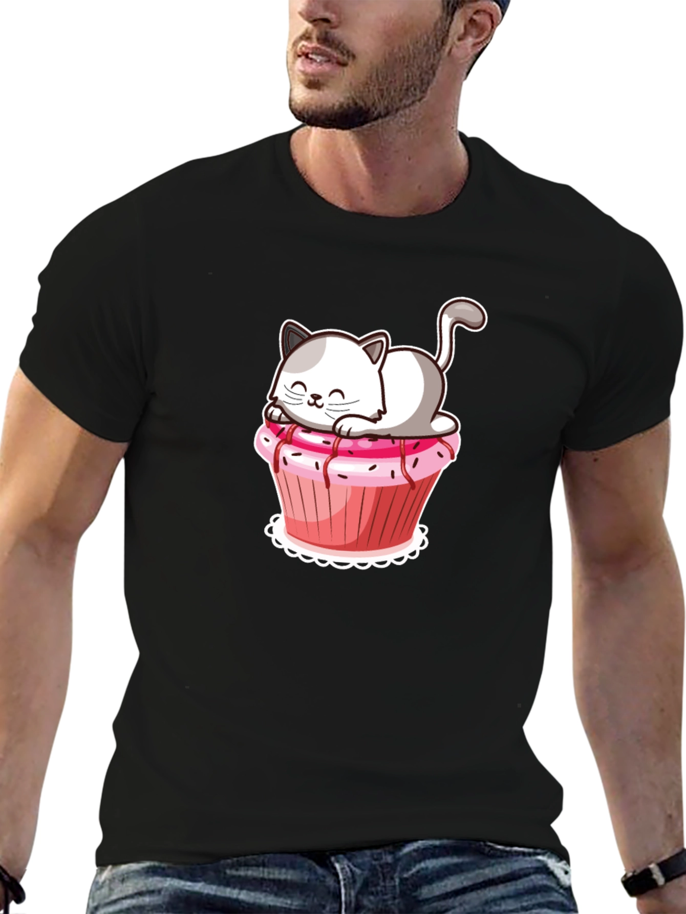 Cat Cupcake Graphic T-Shirt