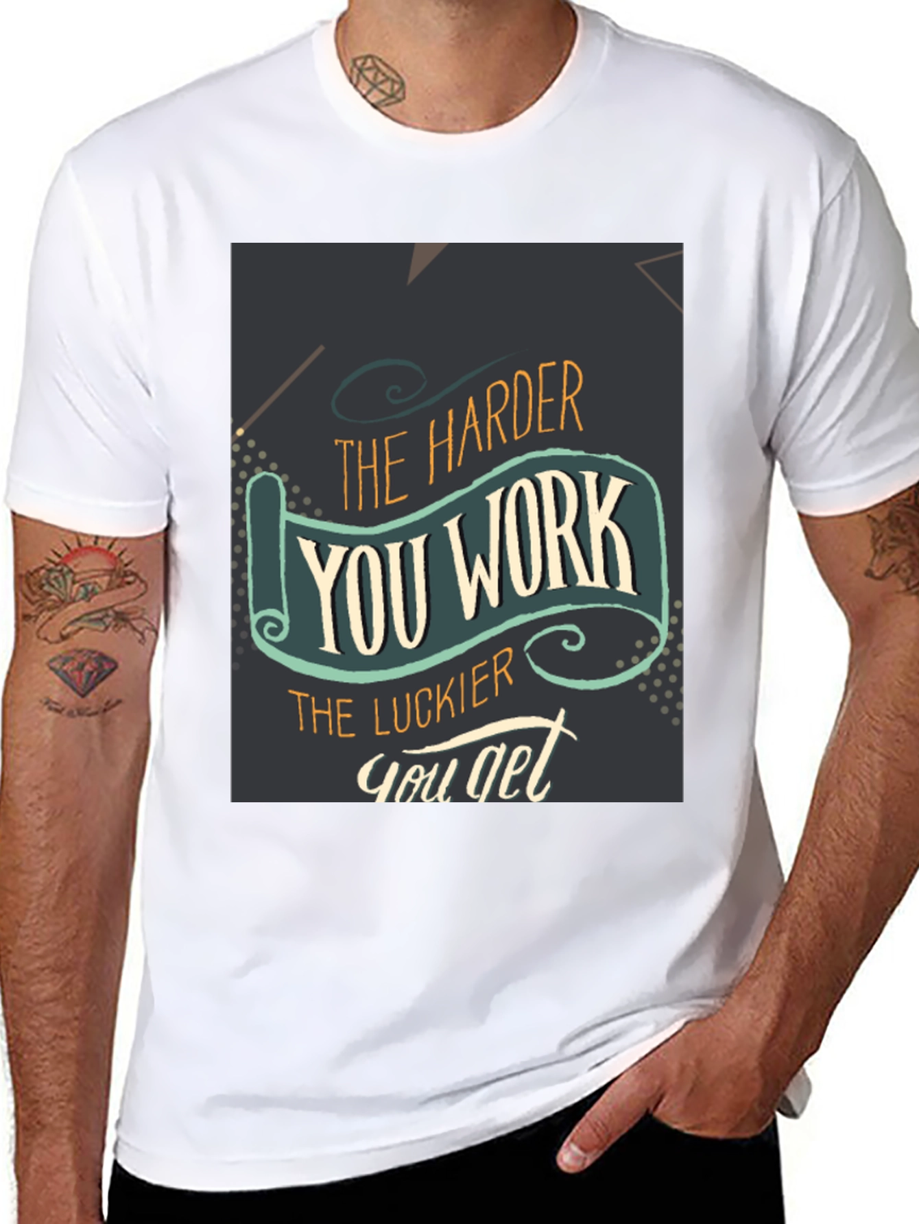 Motivational T-Shirt - Work Hard Get Lucky