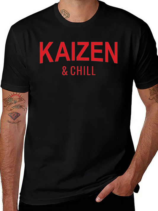 Kaizen & Chill Graphic Tee - Black Cotton T-Shirt