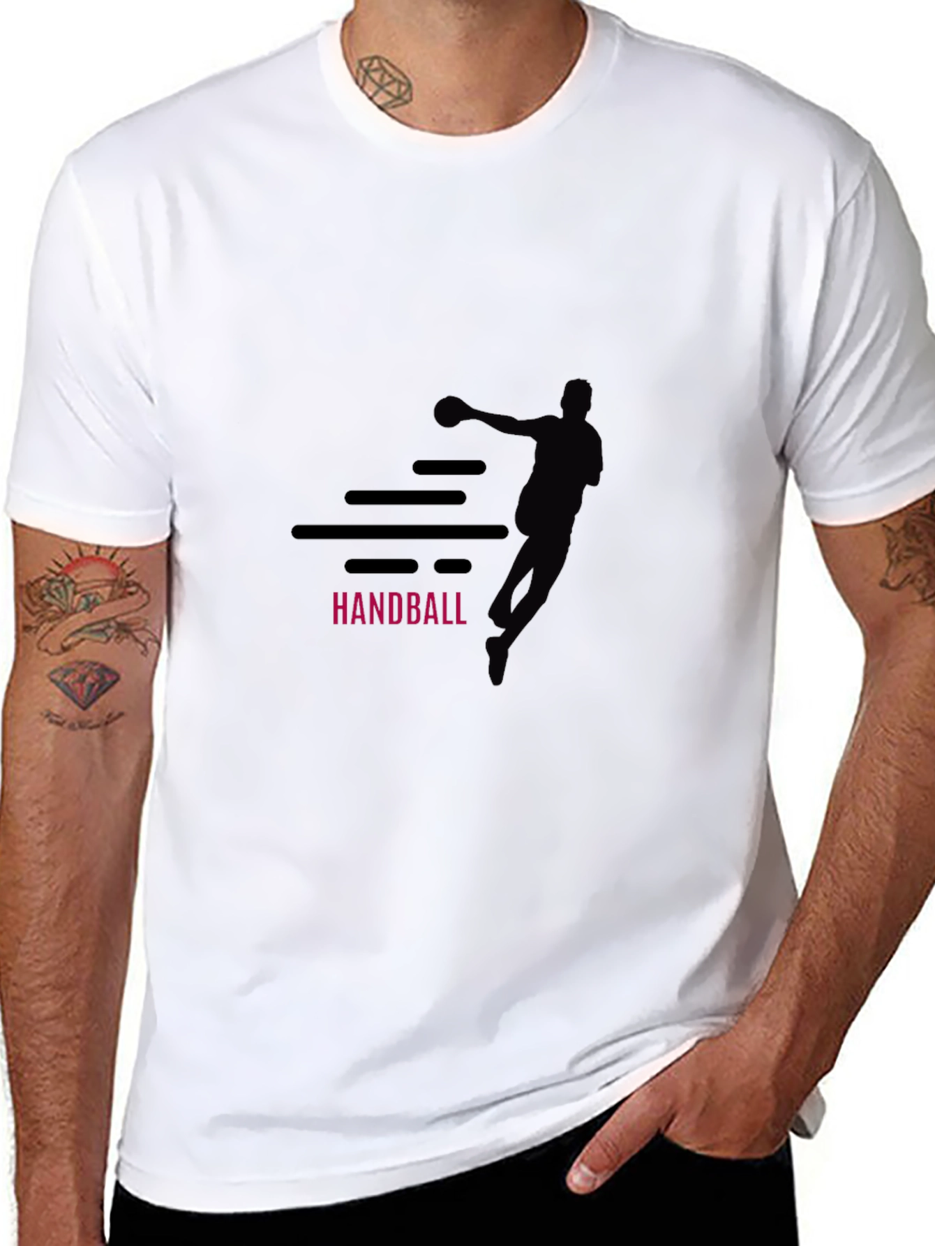 Handball Player Graphic T-Shirt - Sporty Design