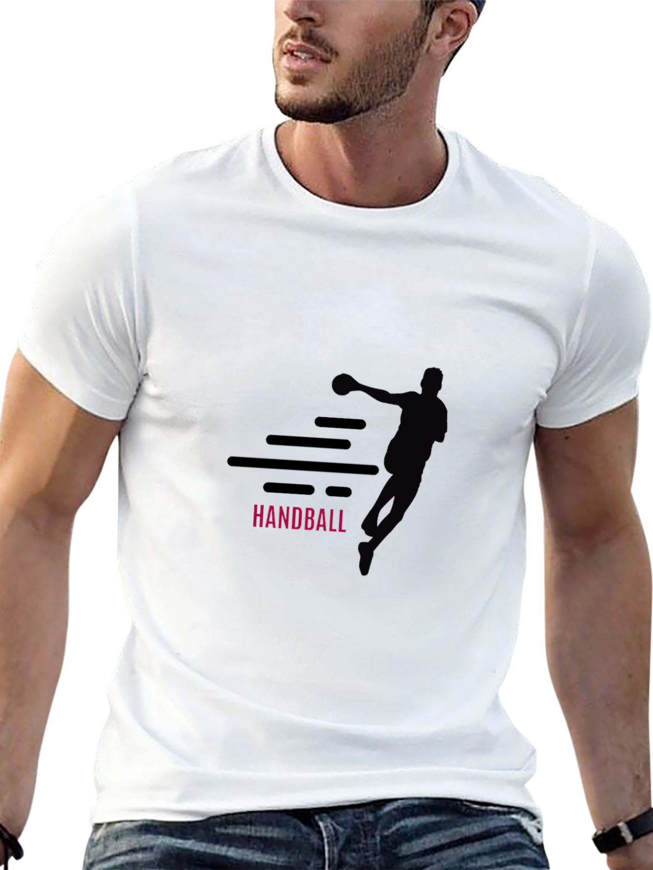 Handball Player Graphic T-Shirt - Sporty Design