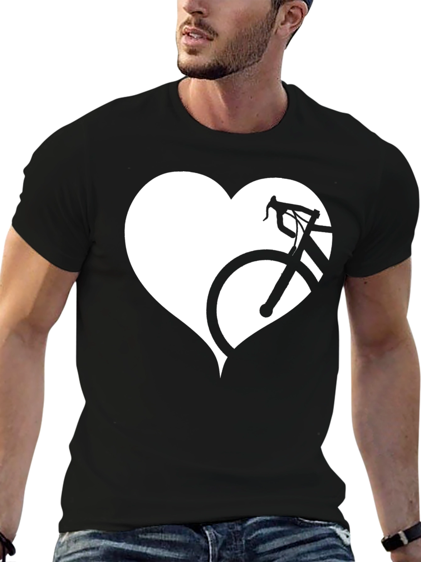 Cycling Heart T-Shirt - Black Bike Love Tee