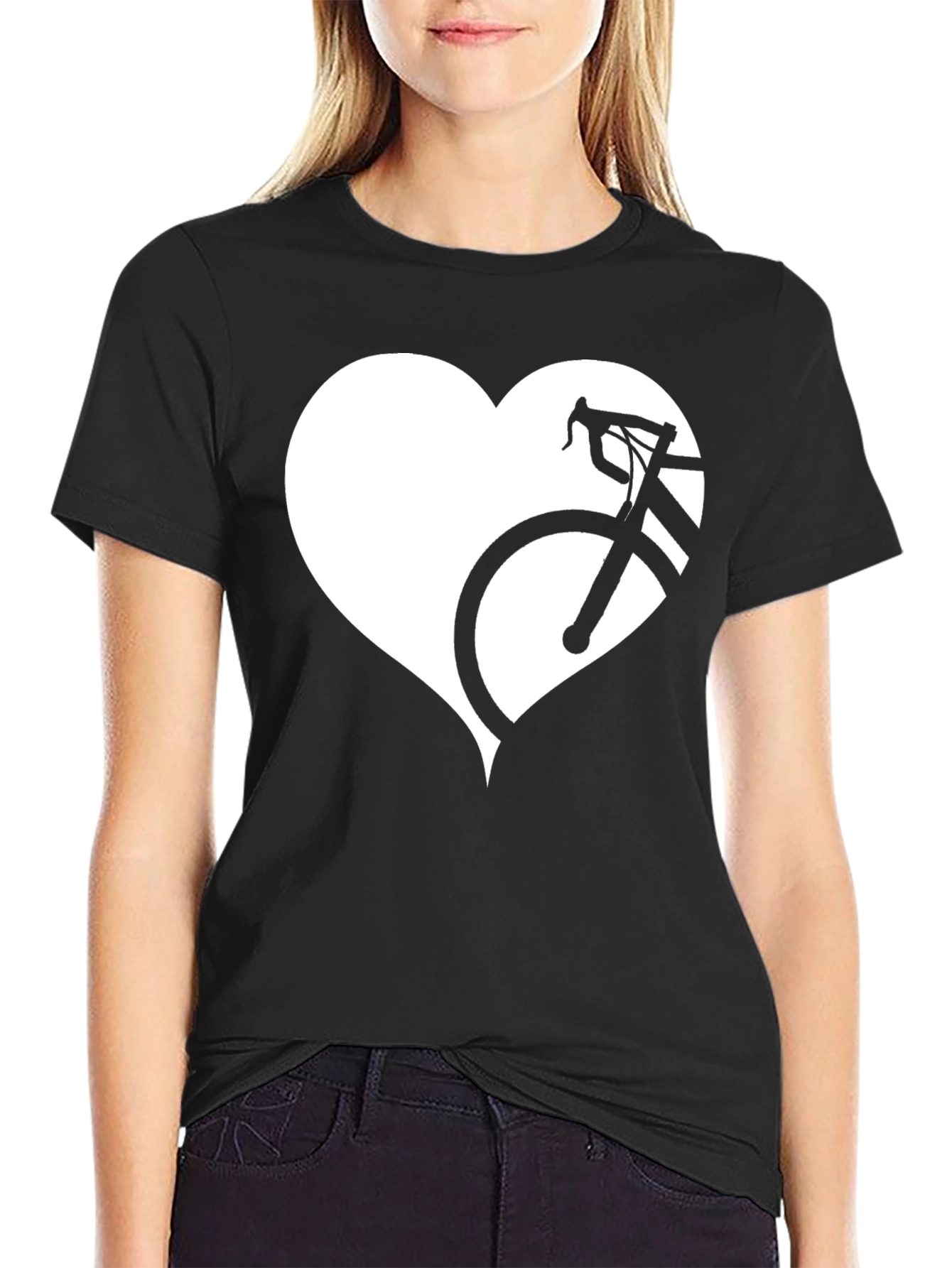 Cycling Heart T-Shirt - Black Bike Love Tee