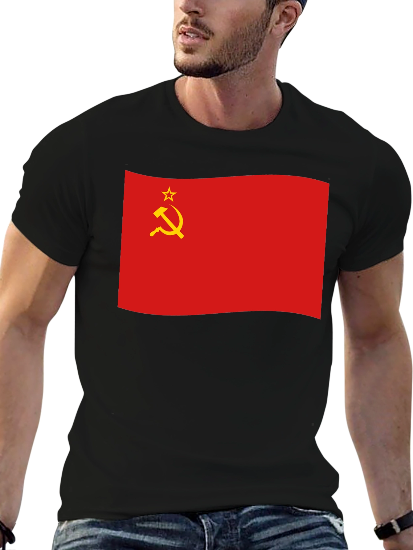 Soviet Union Flag Black T-Shirt