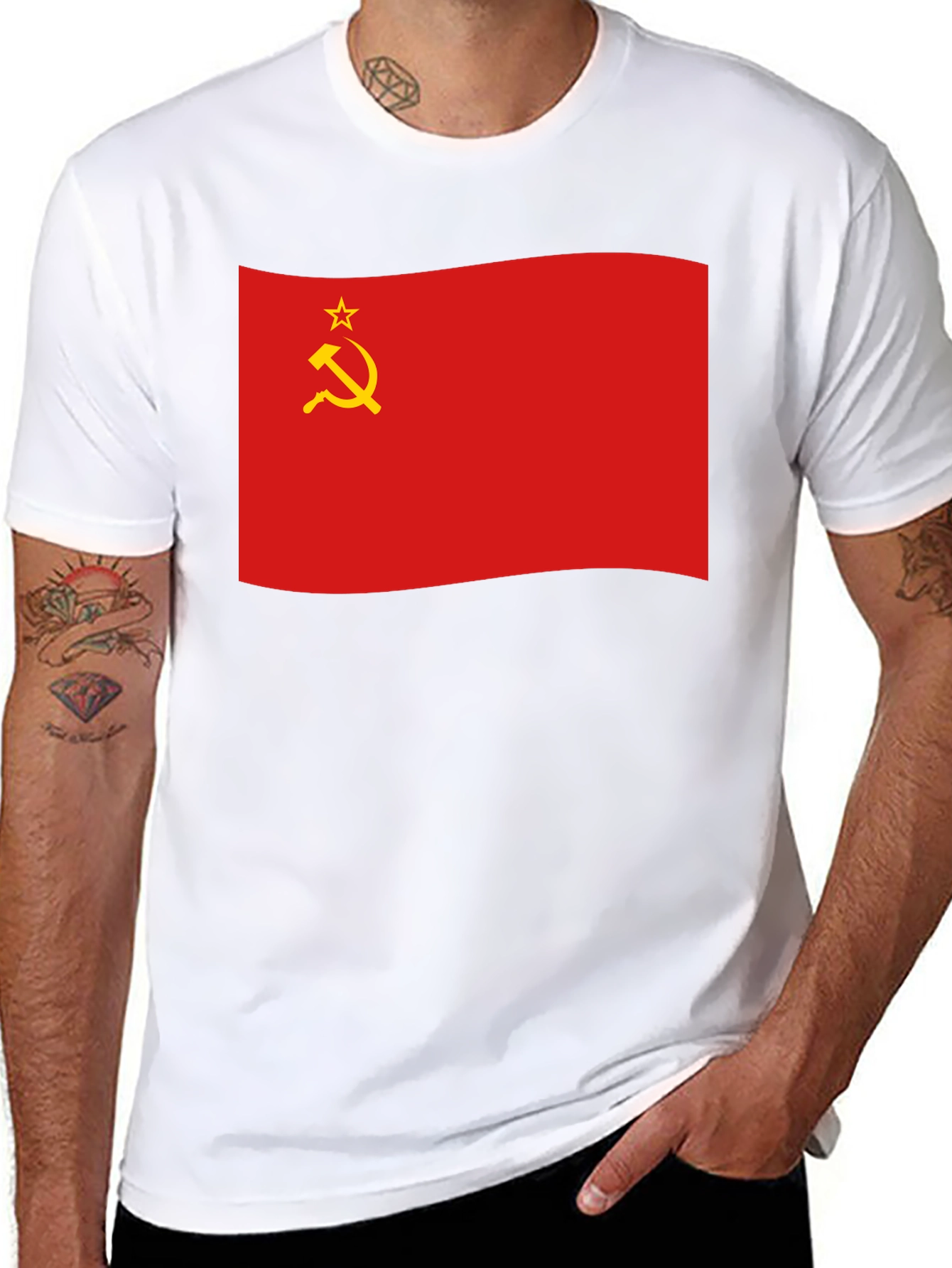 Soviet Union Flag Black T-Shirt