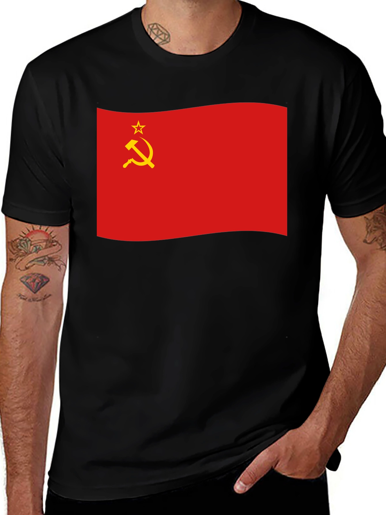 Soviet Union Flag Black T-Shirt
