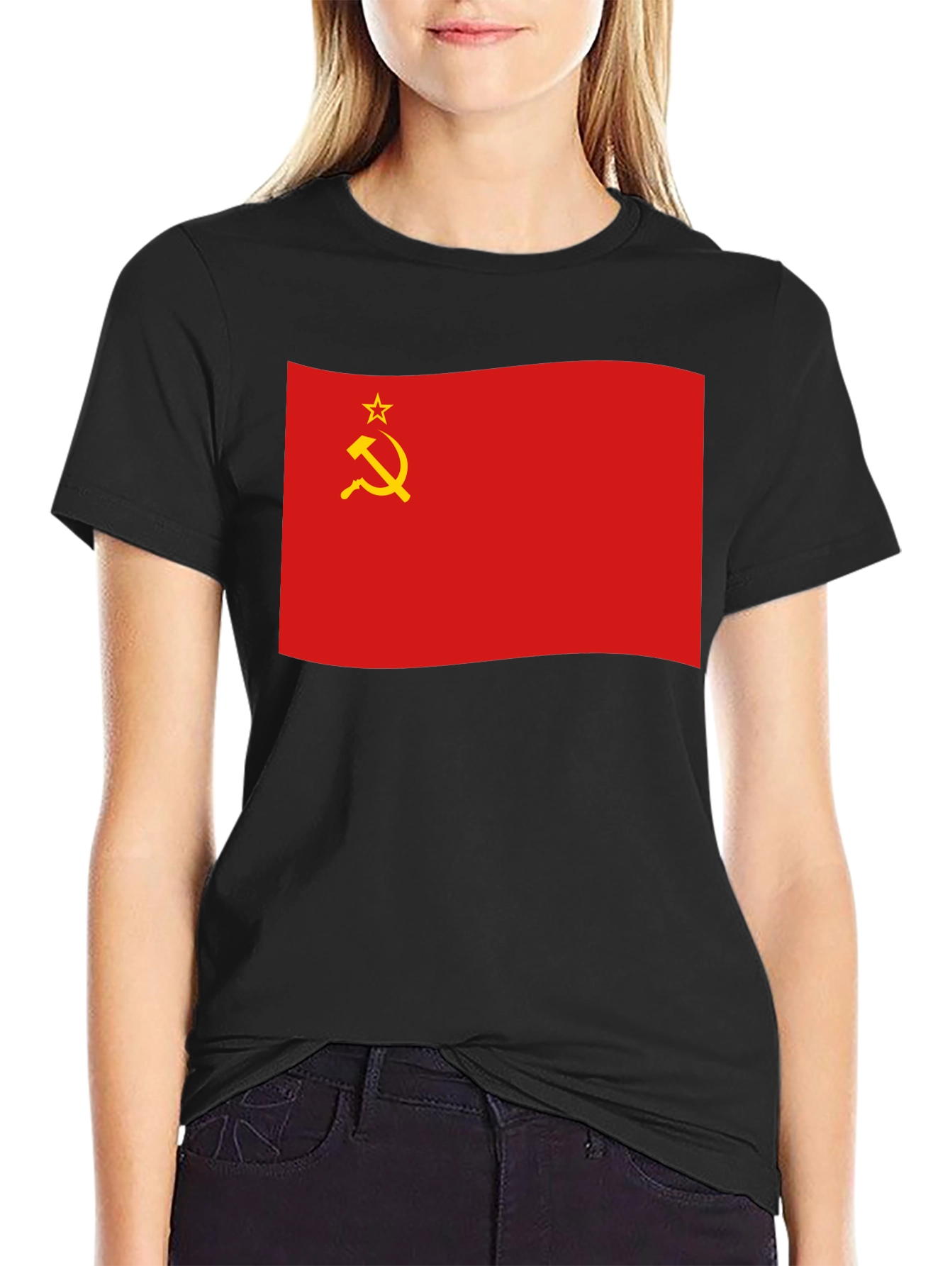 Soviet Union Flag Black T-Shirt