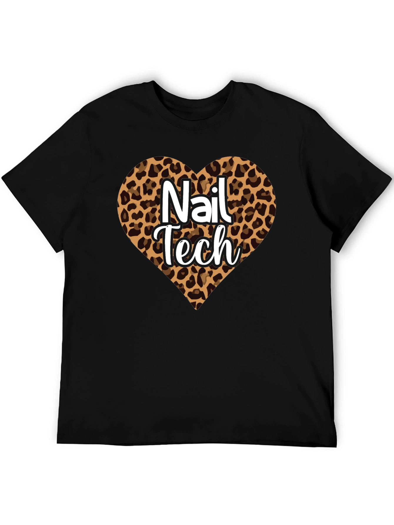 Nail Tech Leopard Heart T-Shirt