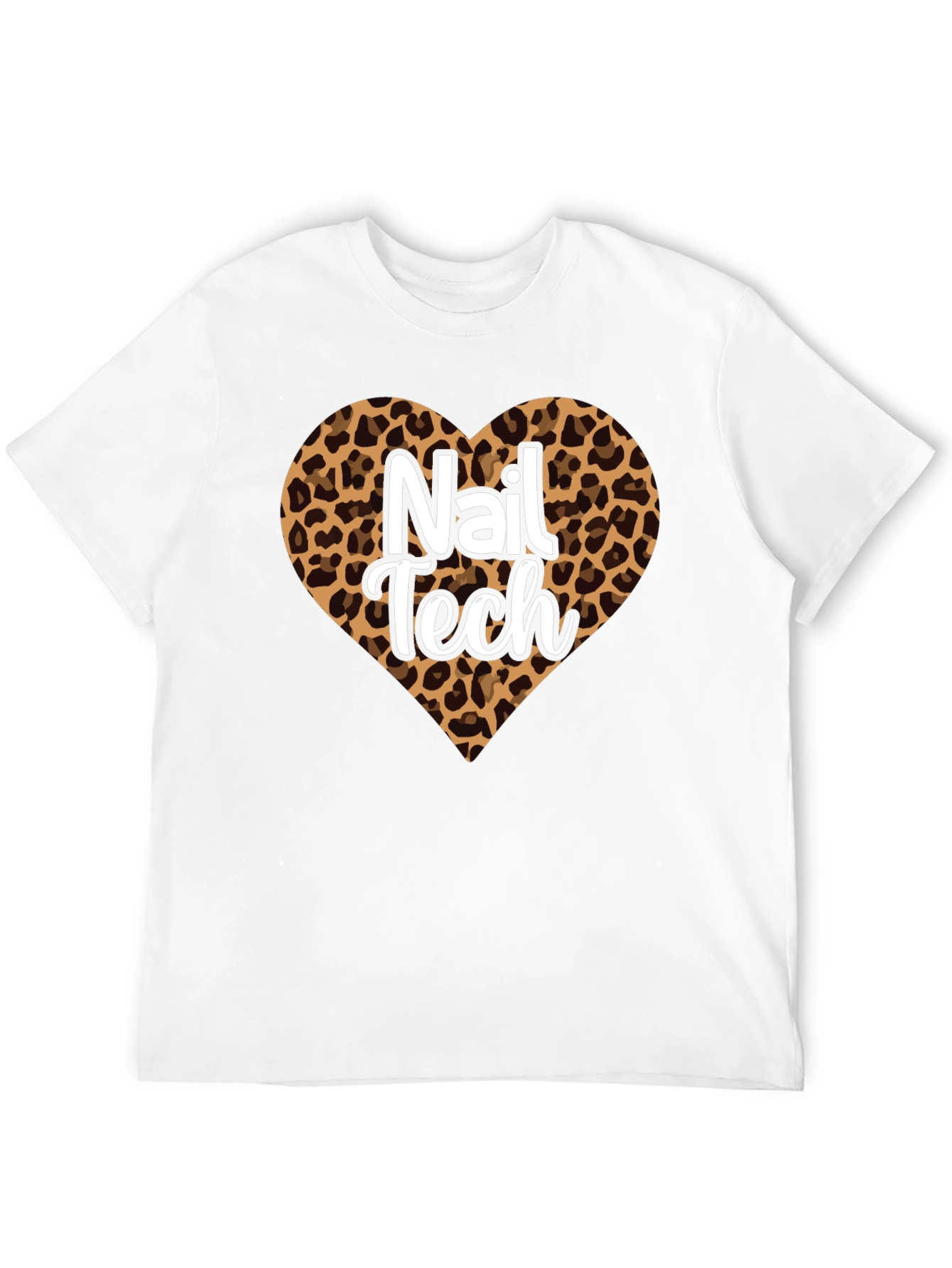 Nail Tech Leopard Heart T-Shirt