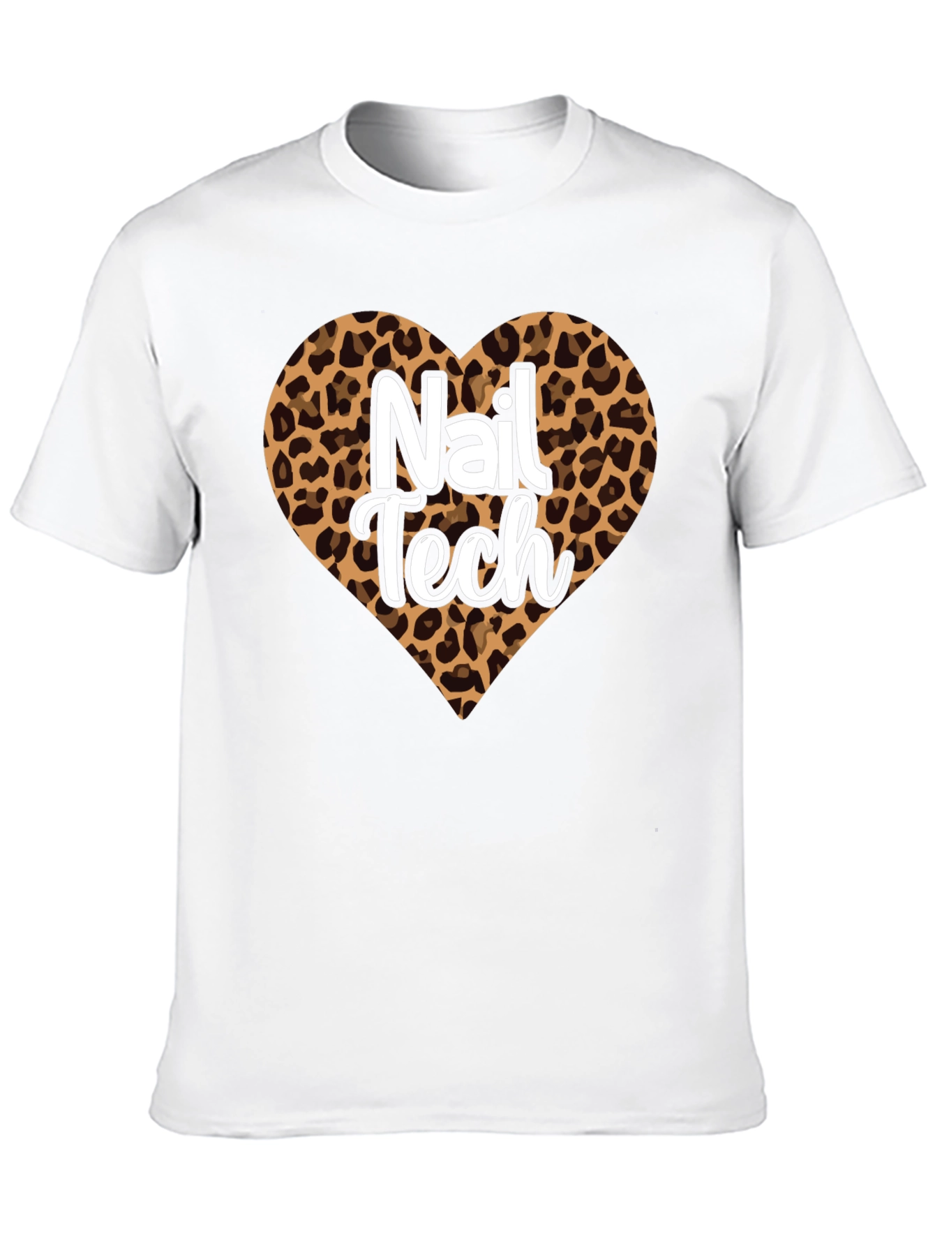 Nail Tech Leopard Heart T-Shirt