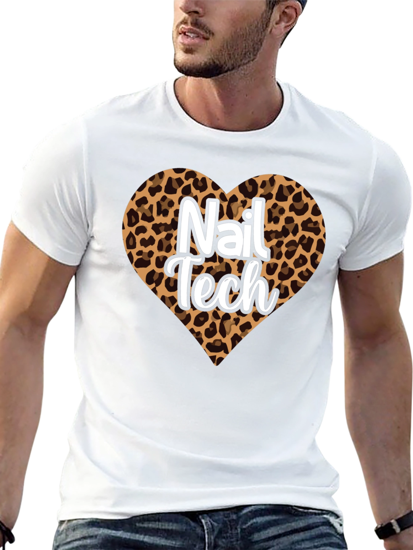 Nail Tech Leopard Heart T-Shirt