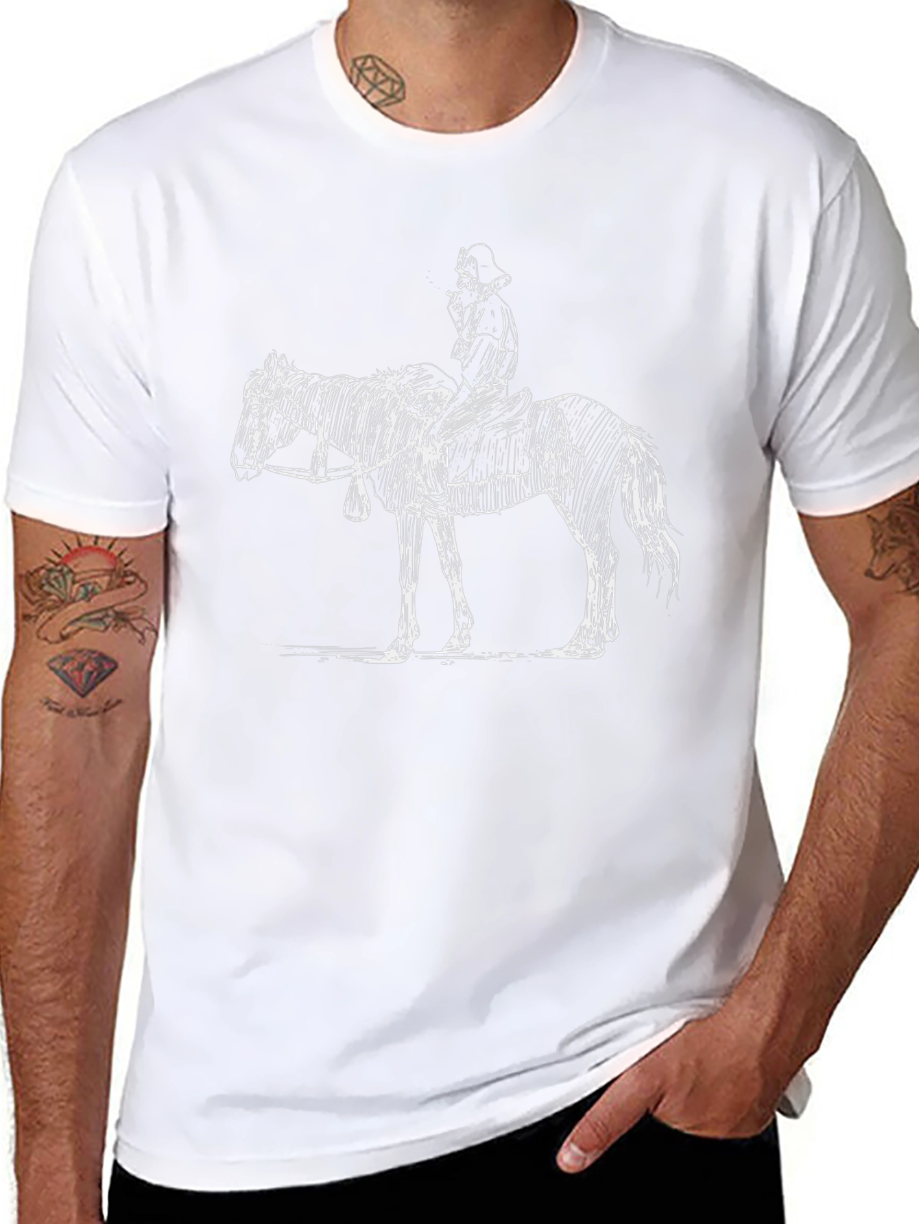 Cowboy Sketch Black T-Shirt