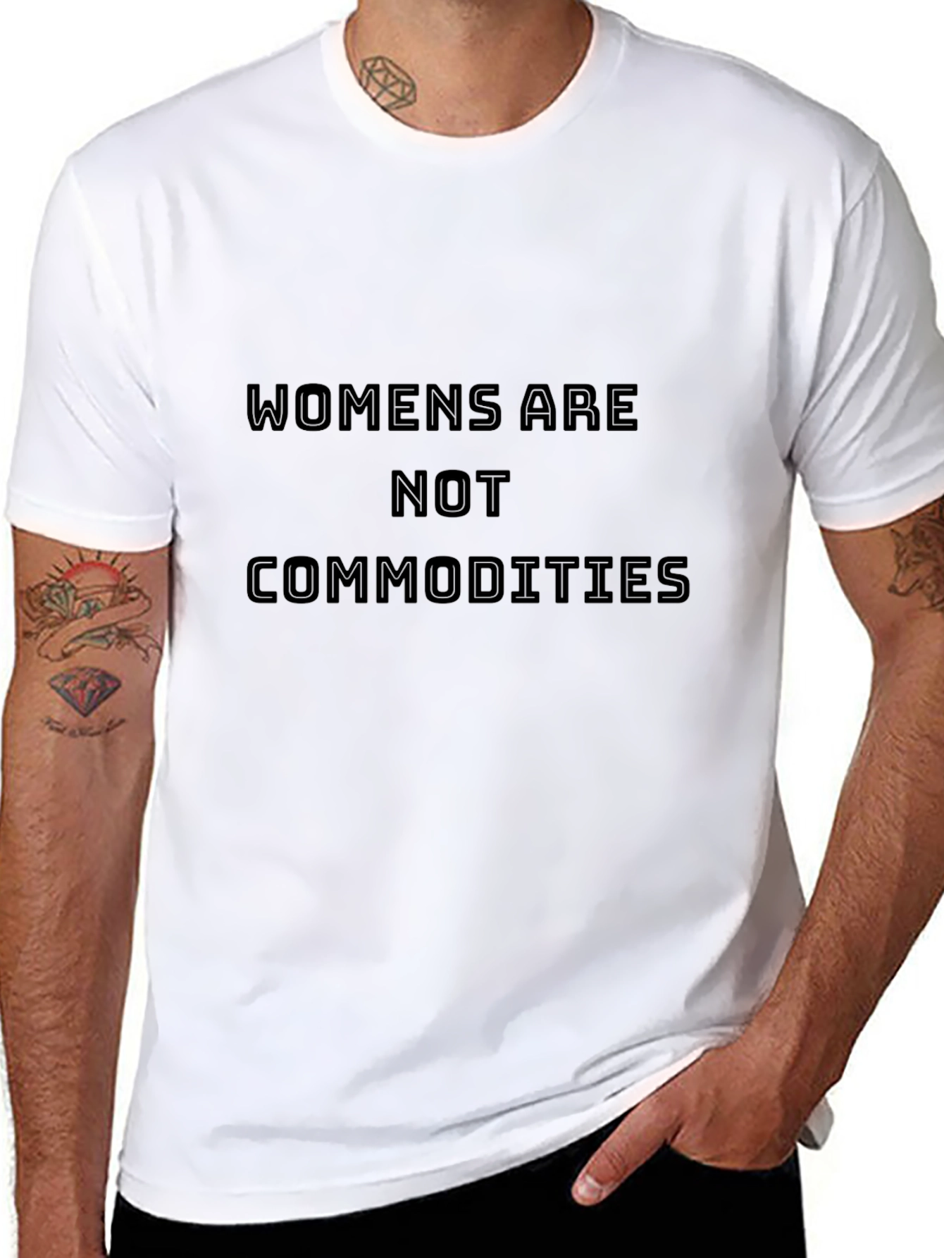 Empowering Women Are Not Commodities Black T-Shirt