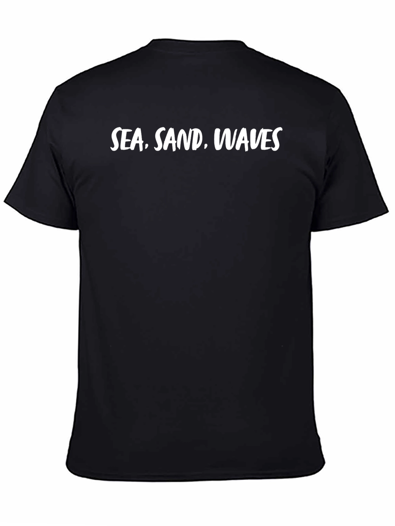 Sea Sand Waves Graphic Black T-Shirt