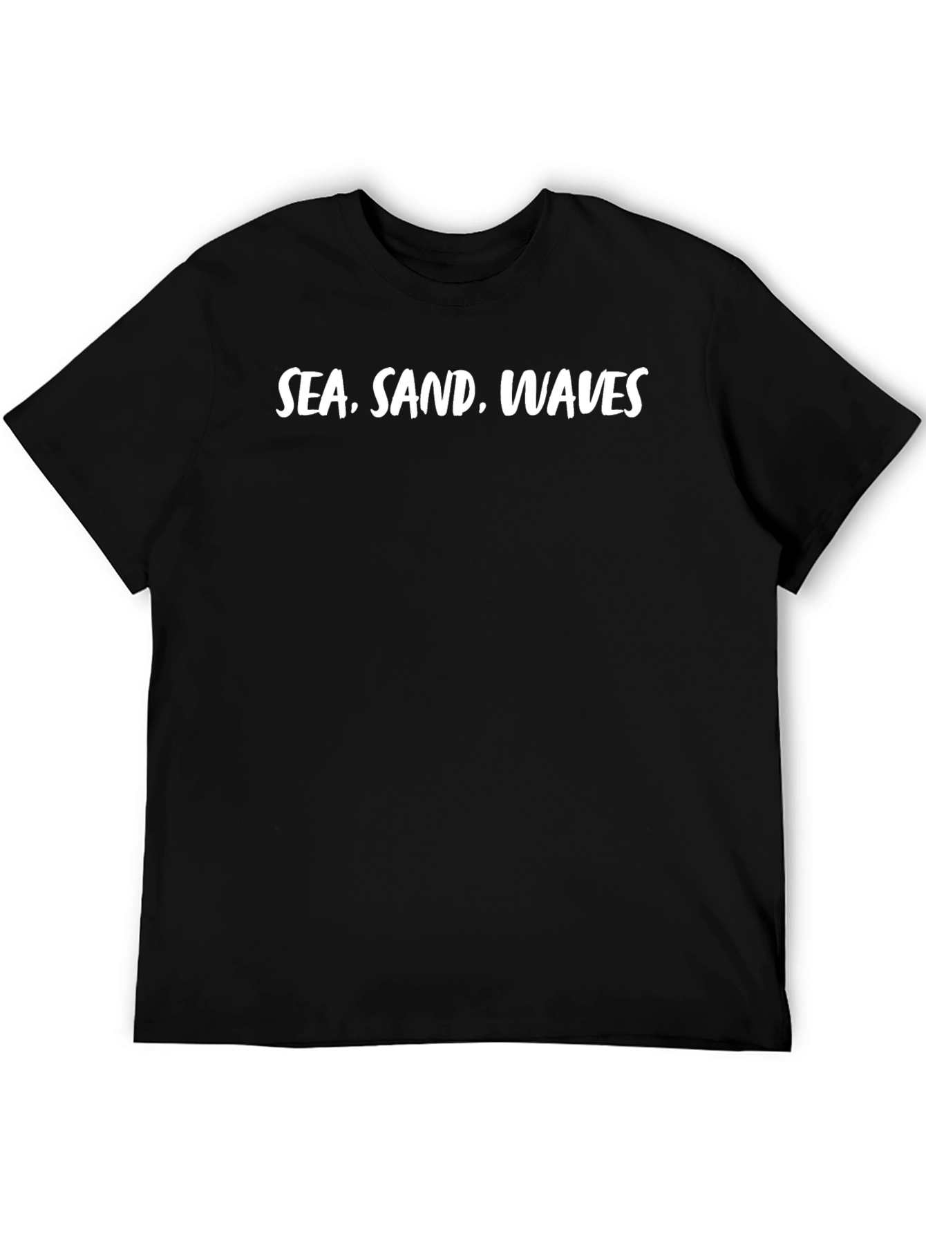 Sea Sand Waves Graphic Black T-Shirt