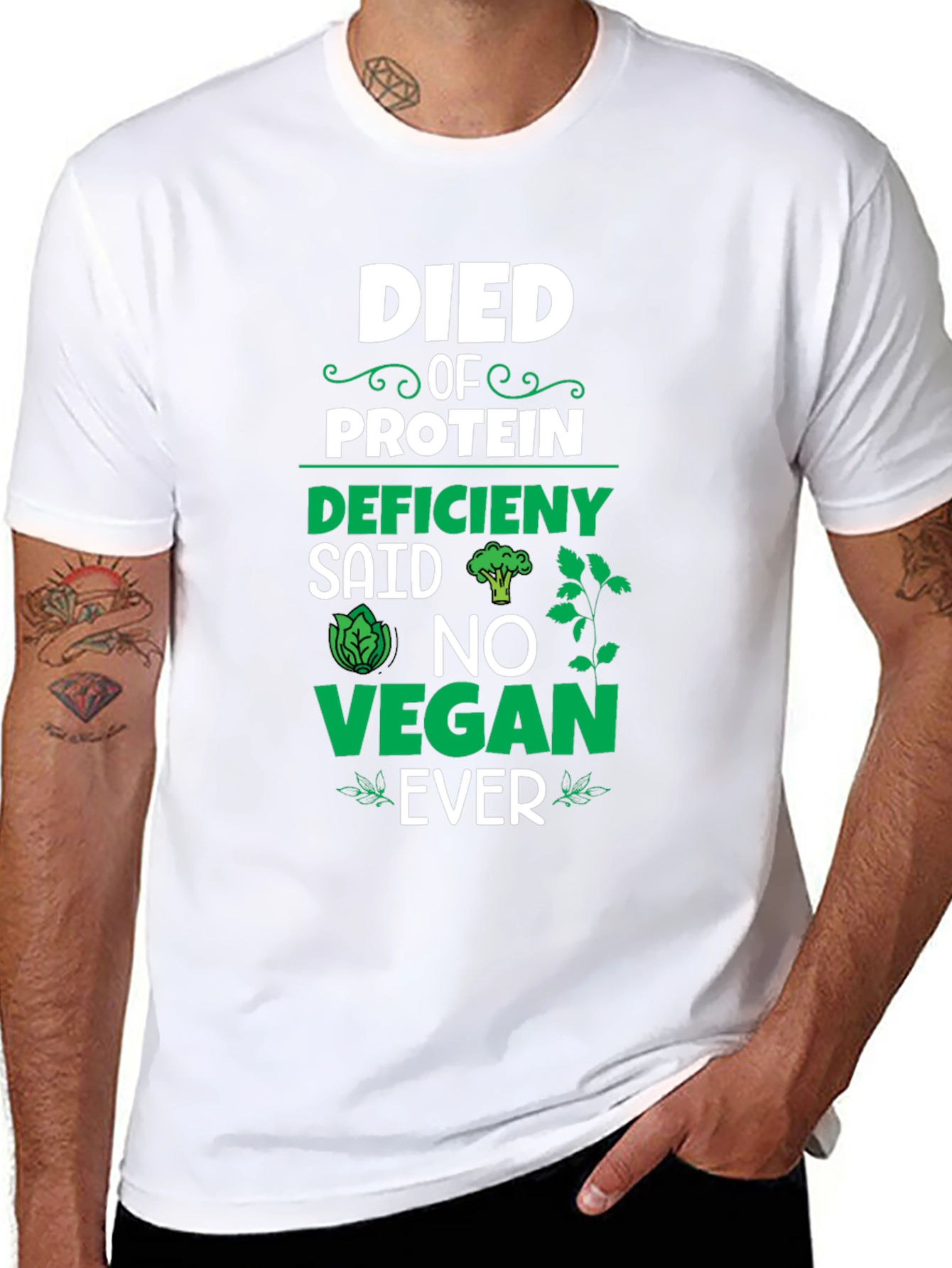 Died of Protein Deficiency Vegan T-Shirt