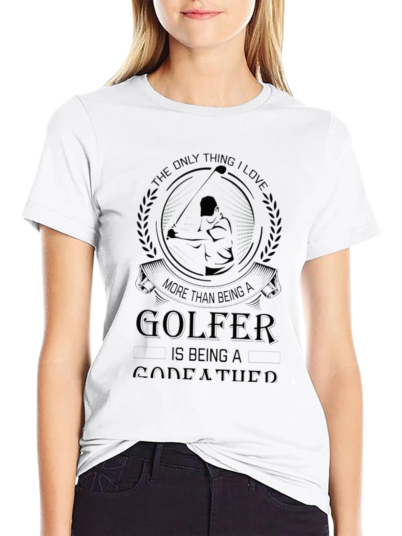 Golfing Godfather Black Tee