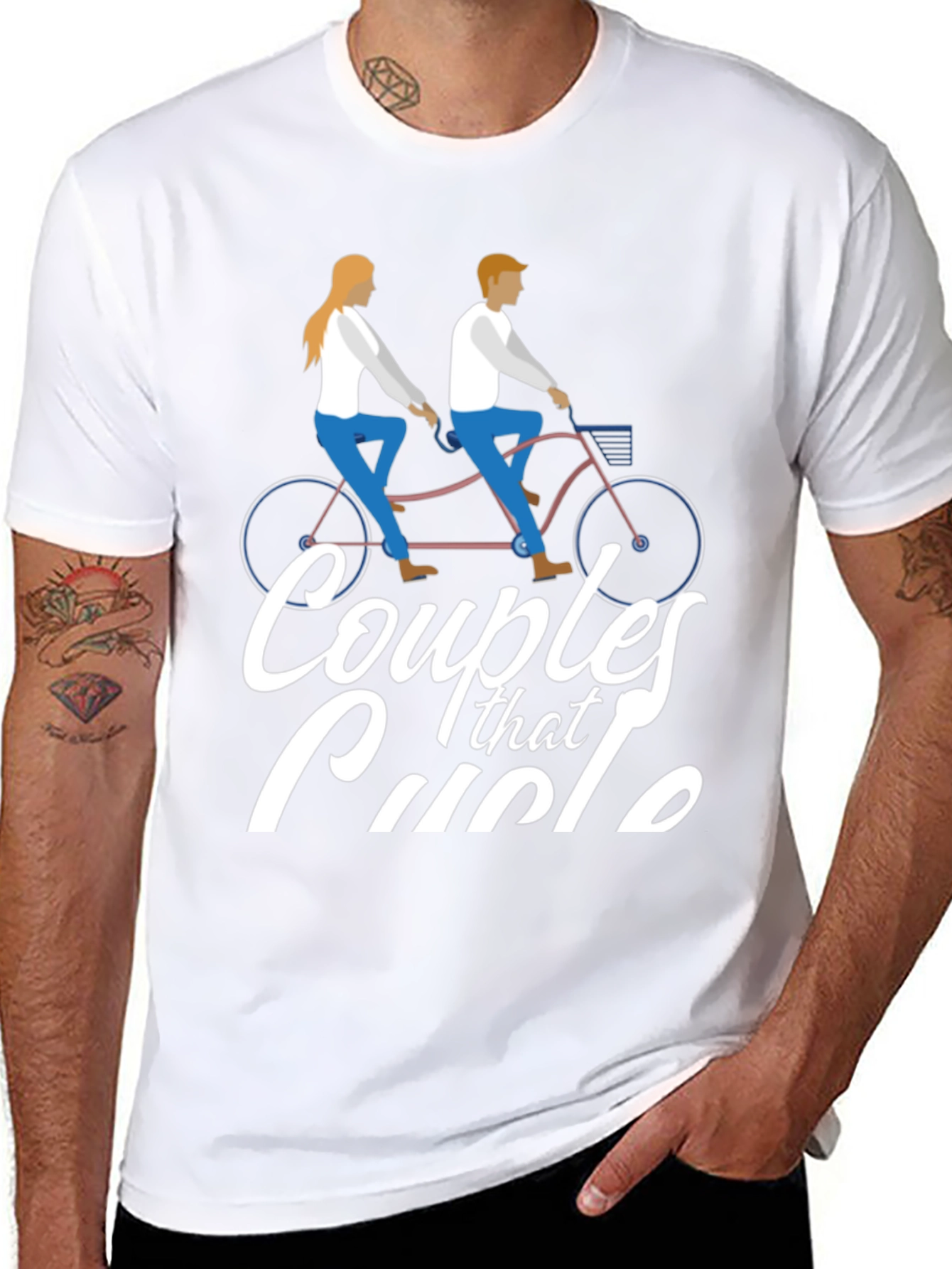 Couples That Cycle T-Shirt - Tandem Bike Design