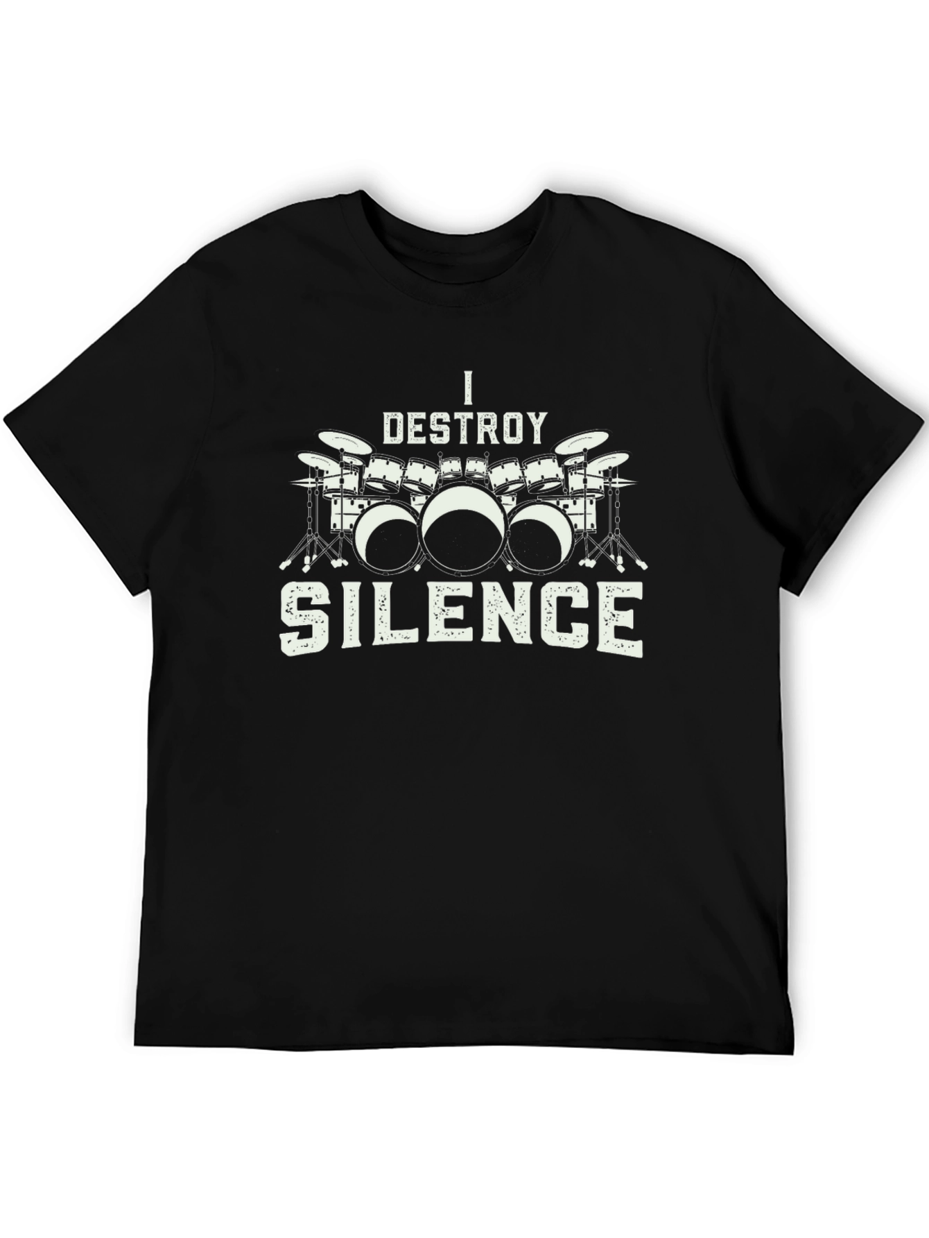 I Destroy Silence Drum Set Graphic T-Shirt