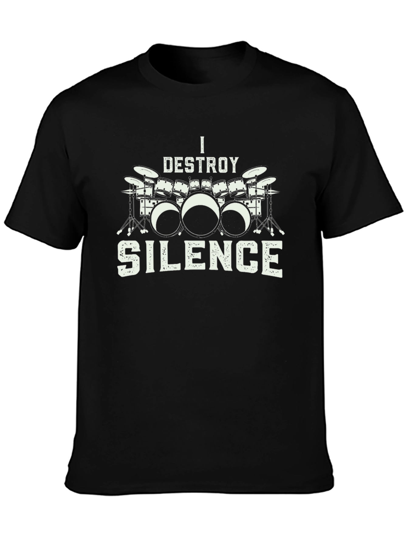 I Destroy Silence Drum Set Graphic T-Shirt