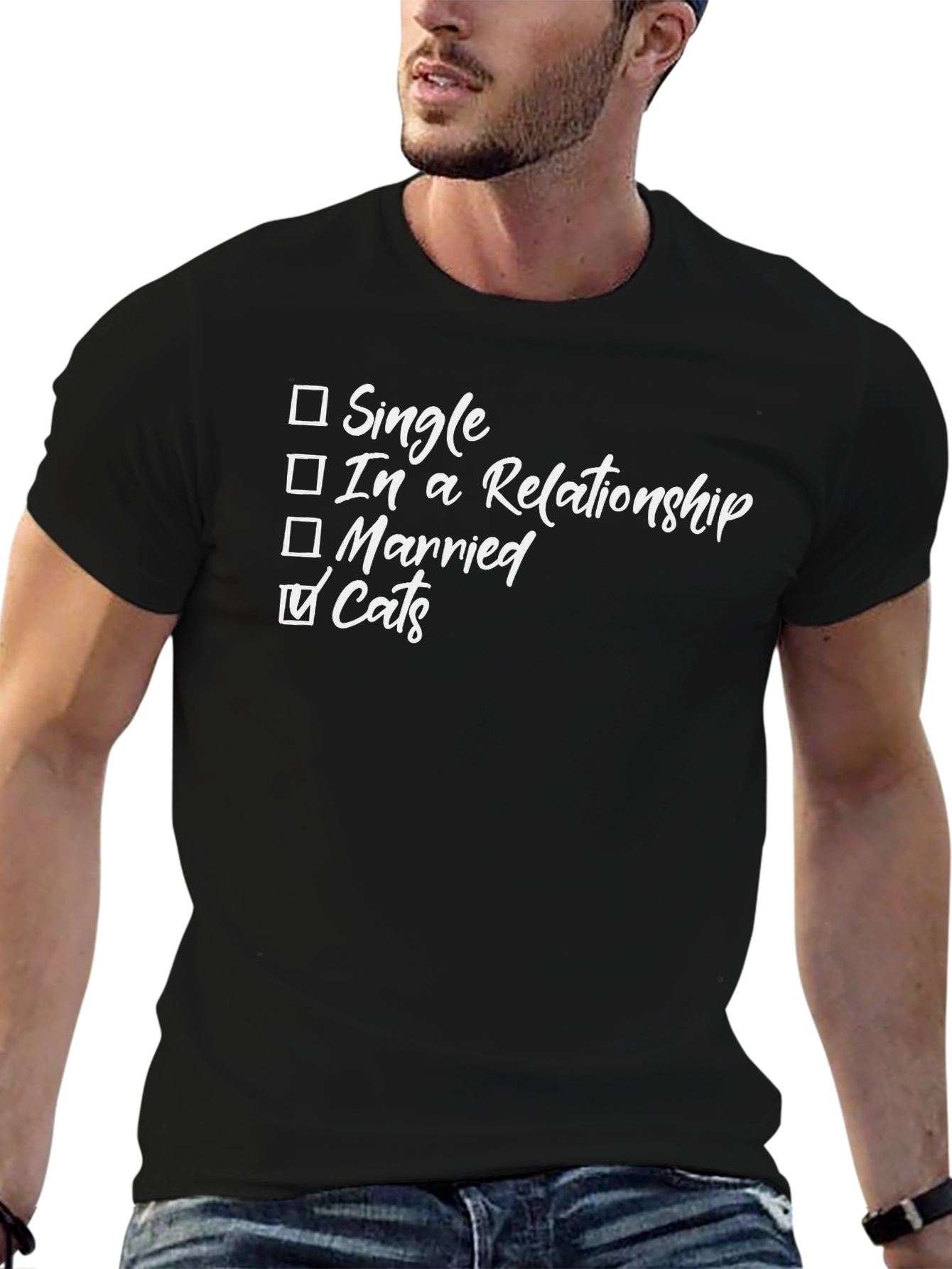Cats Lover T-Shirt Funny Cat Relationship Status Tee